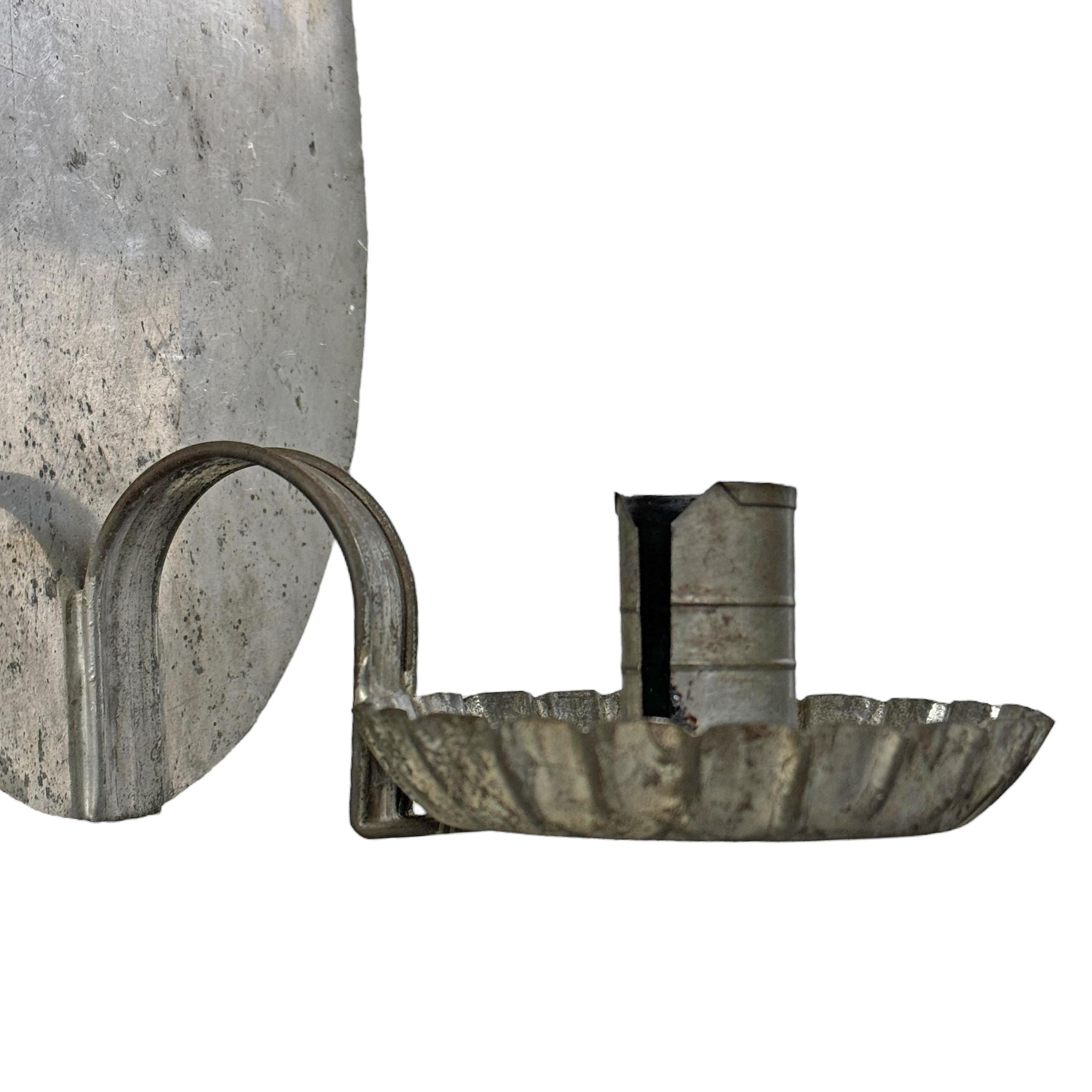 Pair of Tin American Colonial-Inspired Candle Sconces For Sale 4