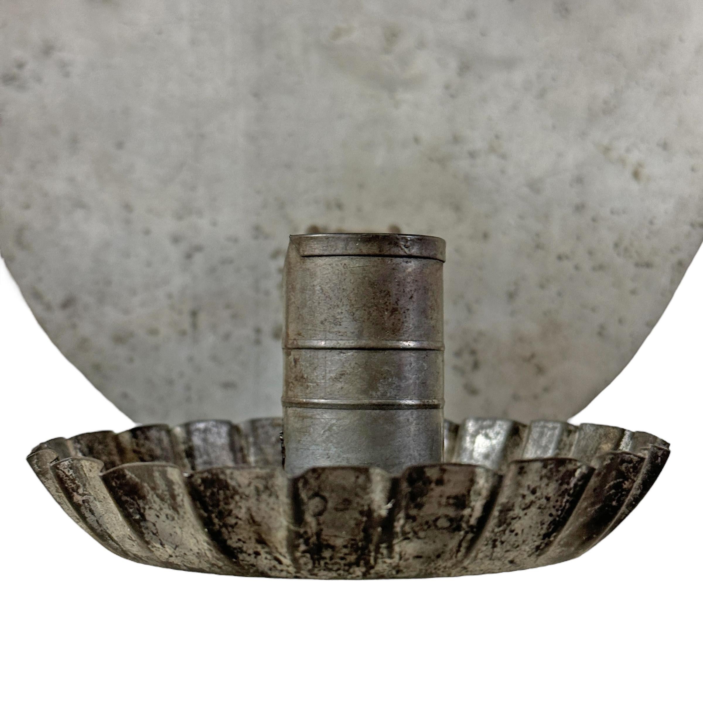 Pair of Tin American Colonial-Inspired Candle Sconces For Sale 5