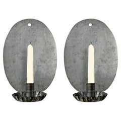 Pair of Tin American Colonial-Inspired Candle Sconces