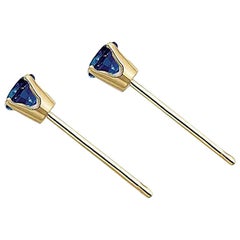 Pair of Tiny Blue Sapphire Studs by Allison Bryan