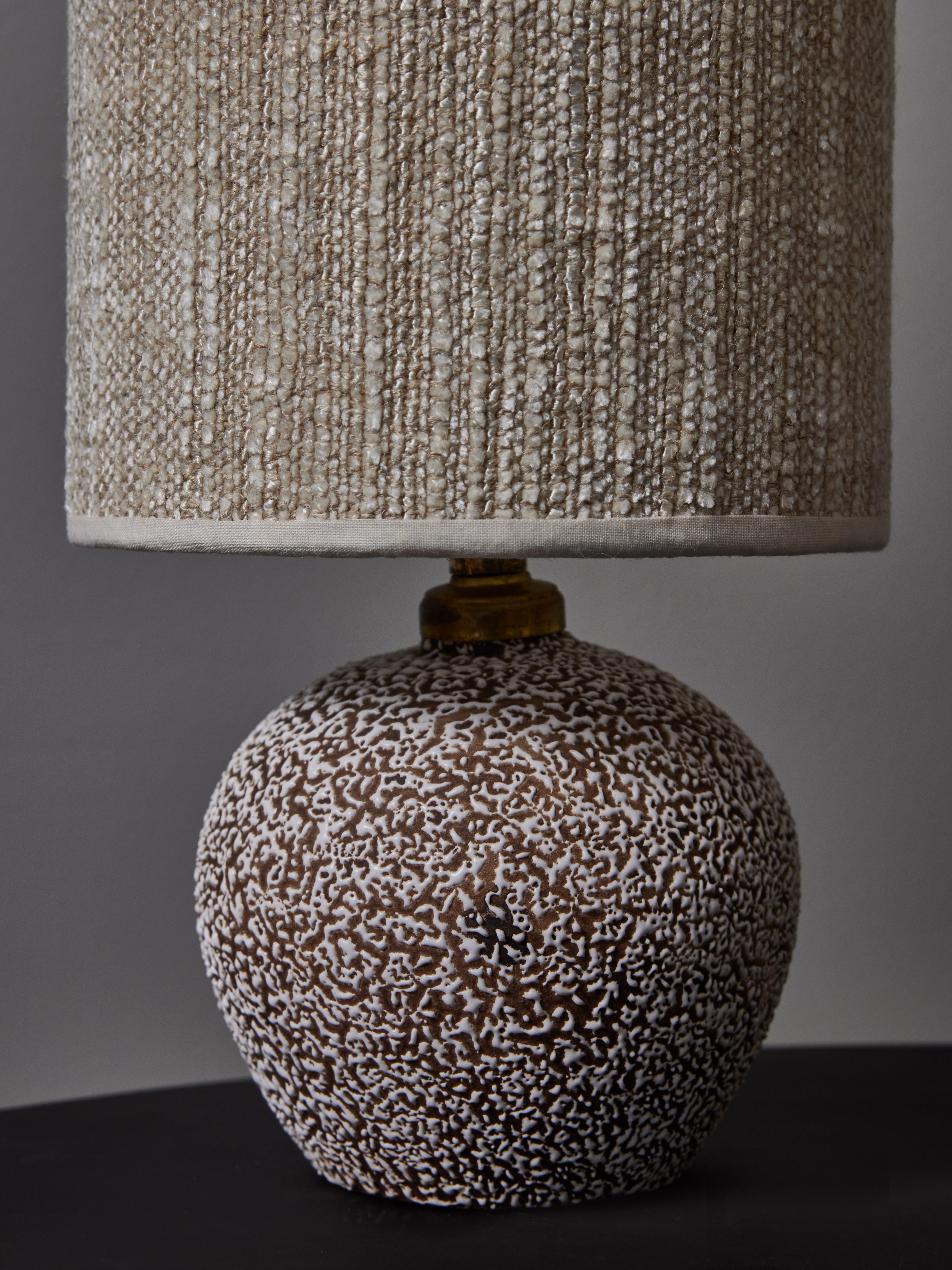 Mid-Century Modern Pair of Tiny Speckled Ceramic Table Lamps