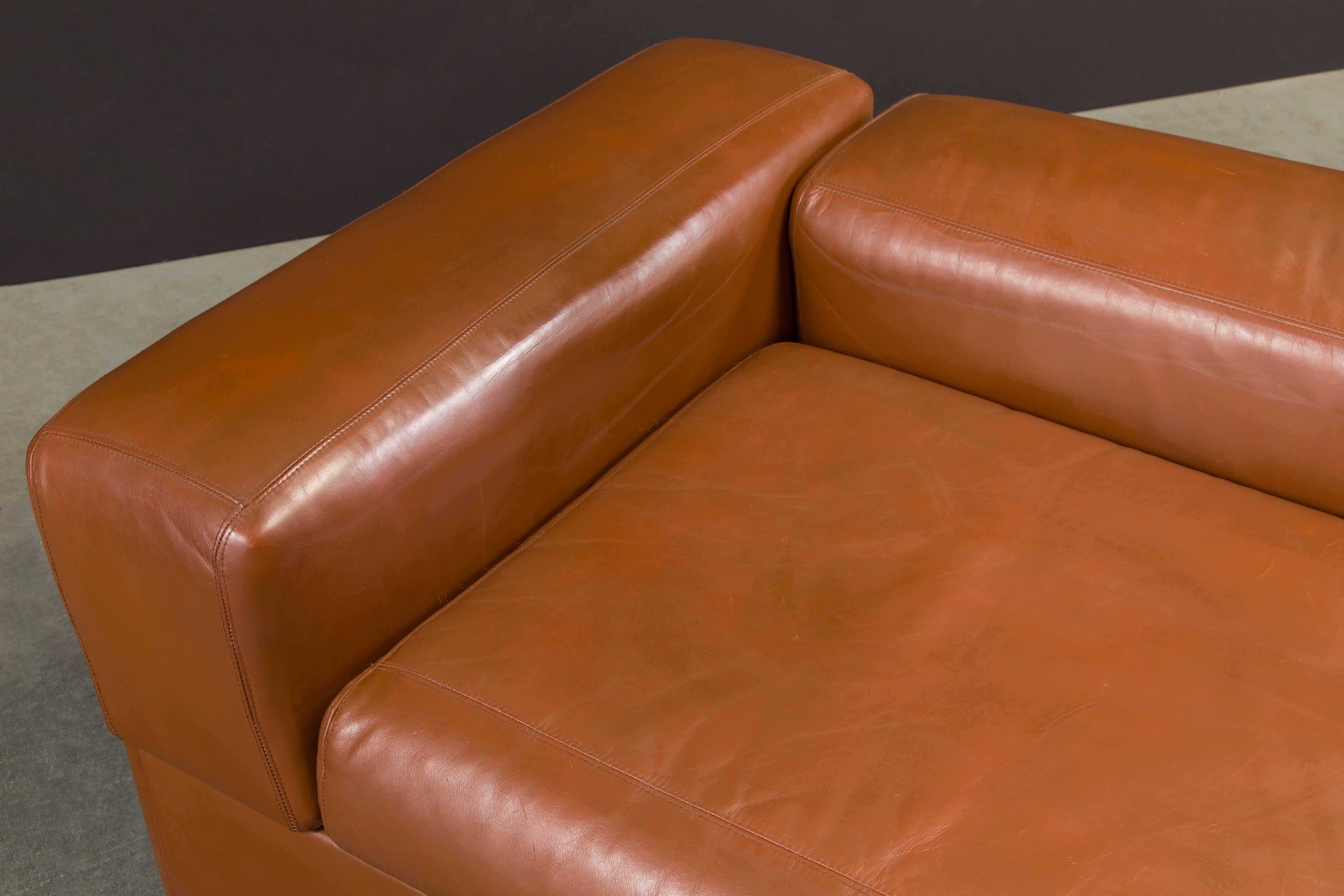 Pair of Tito Agnoli Leather Convertible Sofas for Cinova, 1960s Italy, Signed 8