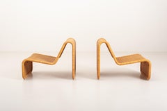 Pair of Tito Agnoli P3 Wicker Easy or Garden Chair for Vittorio Bonacina, 1970s