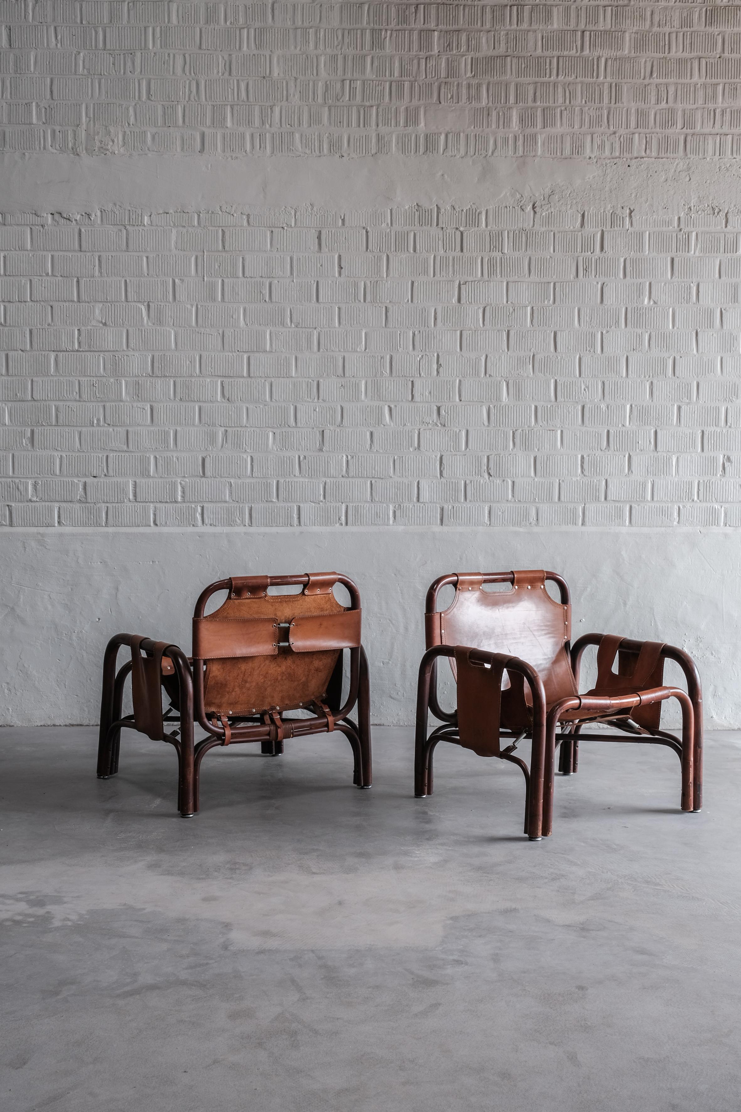 Pair of Tito Agnoli Safari Chairs for Bonacina, 1960 6