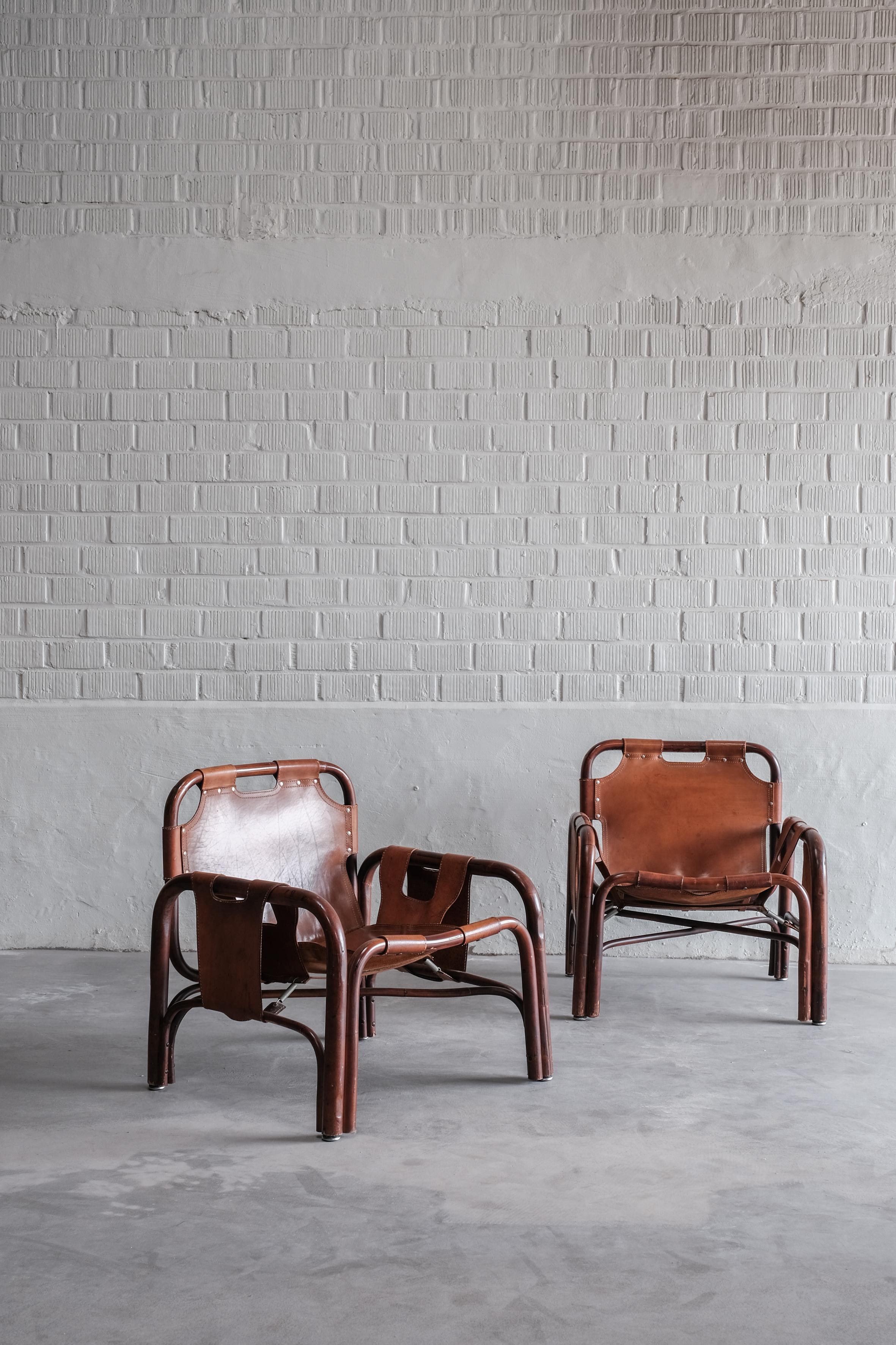 Pair of Tito Agnoli Safari Chairs for Bonacina, 1960 10