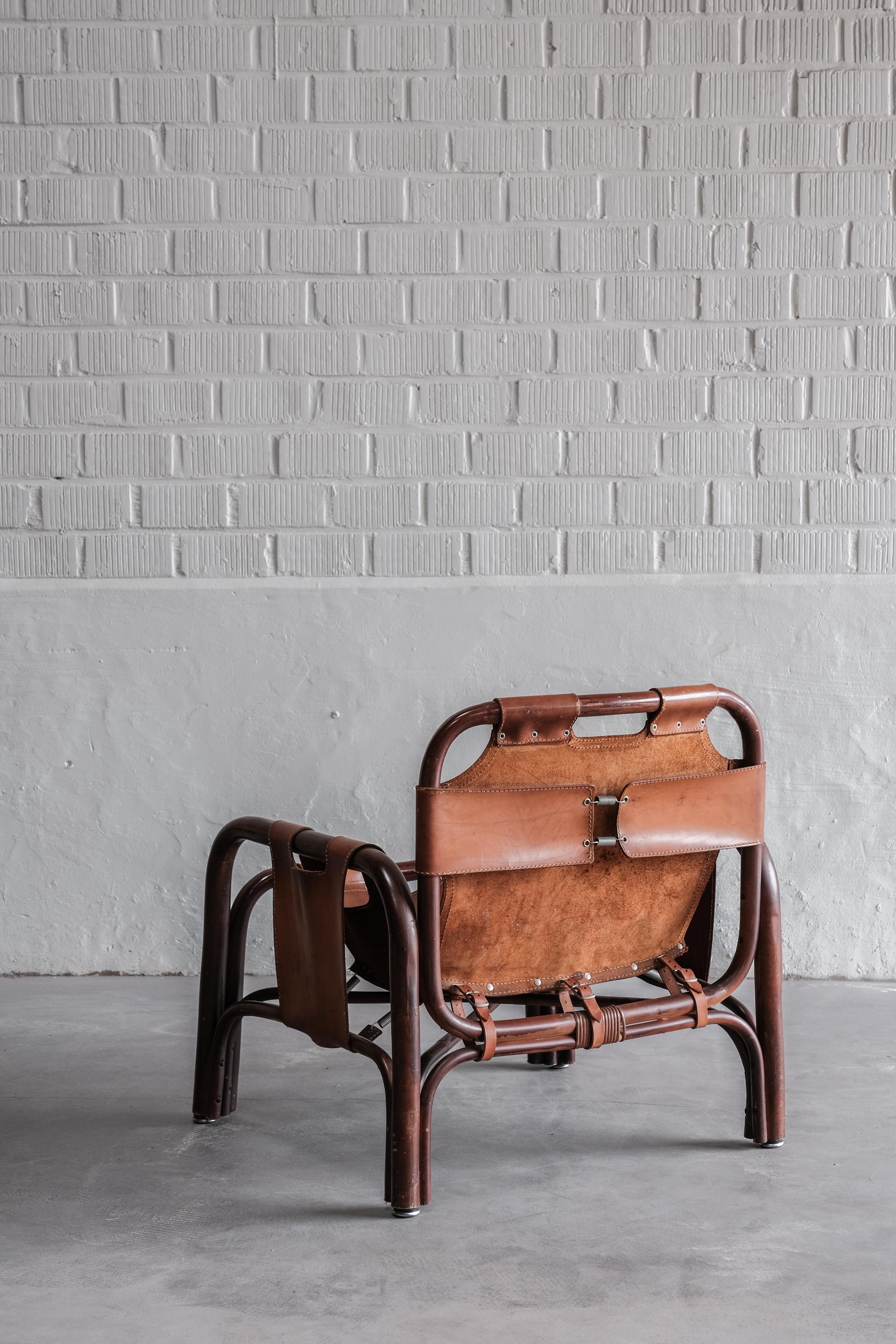 Mid-Century Modern Pair of Tito Agnoli Safari Chairs for Bonacina, 1960