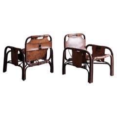 Pair of Tito Agnoli Safari Chairs for Bonacina, 1960