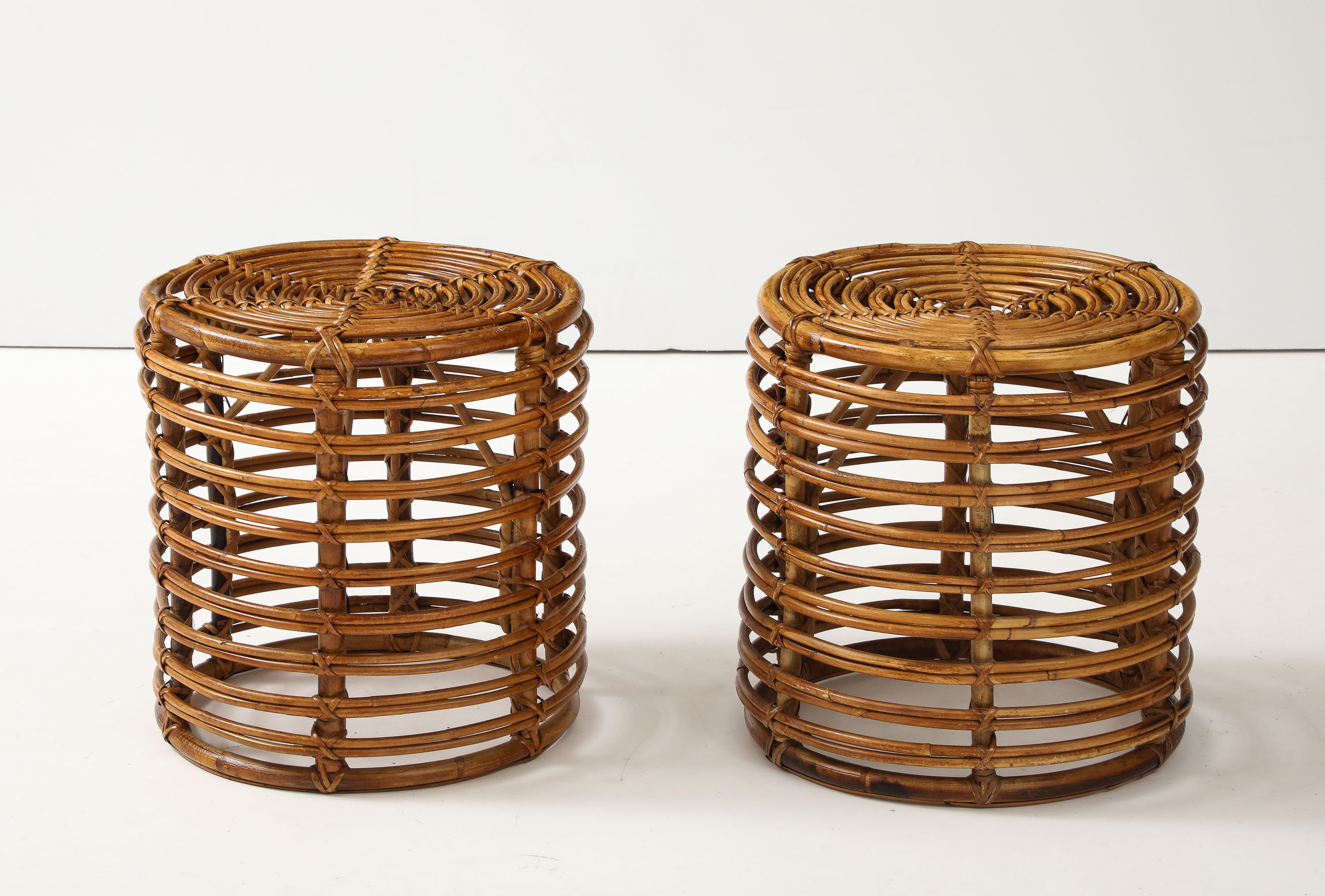 Mid-Century Modern Pair of Tito Agnoli Stools For Sale