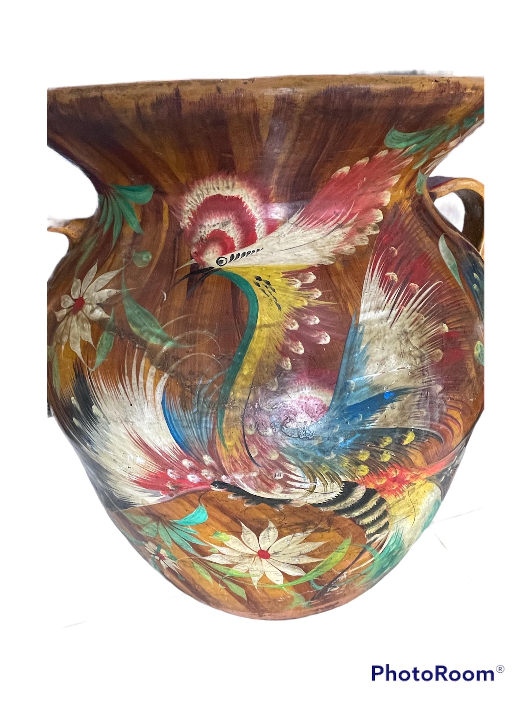 Folk Art Pair of Tlaquepaque Vases For Sale