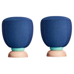 Pair of Toad Stools Collection Blue Puff by Pepe Albargues