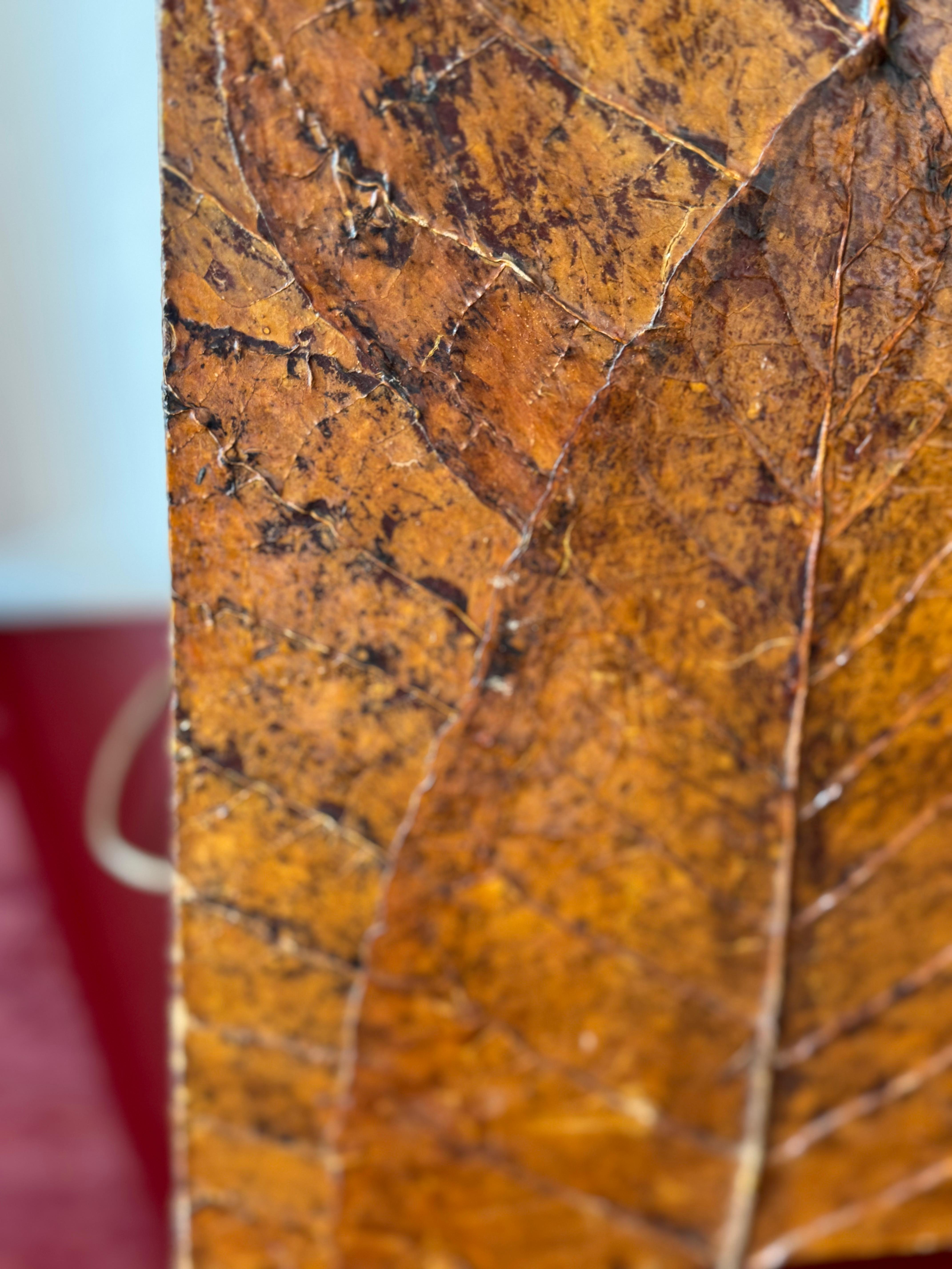 Pair Of Tobacco Leaf Covered Floor Lamps 2