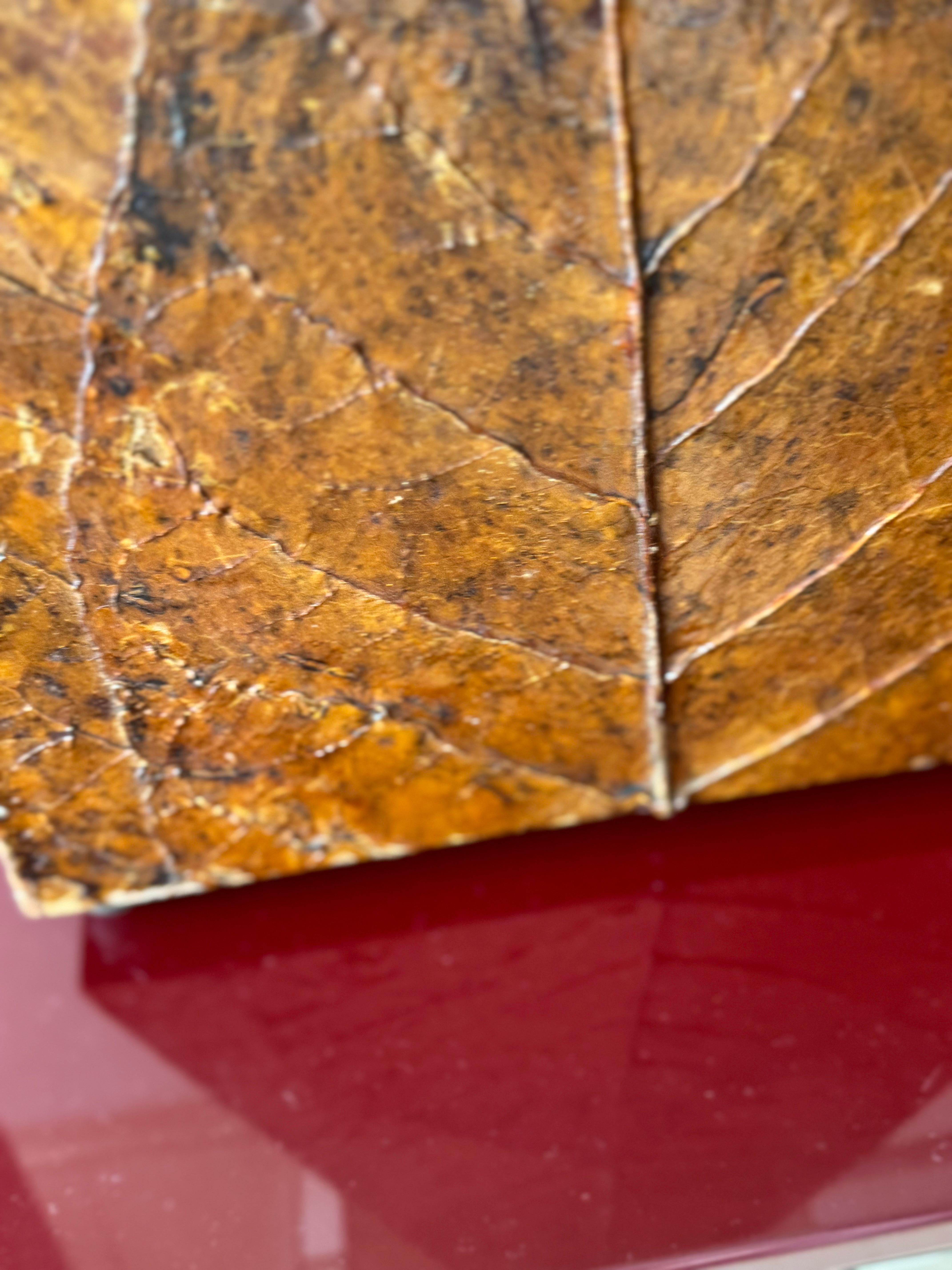 American Pair Of Tobacco Leaf Covered Floor Lamps