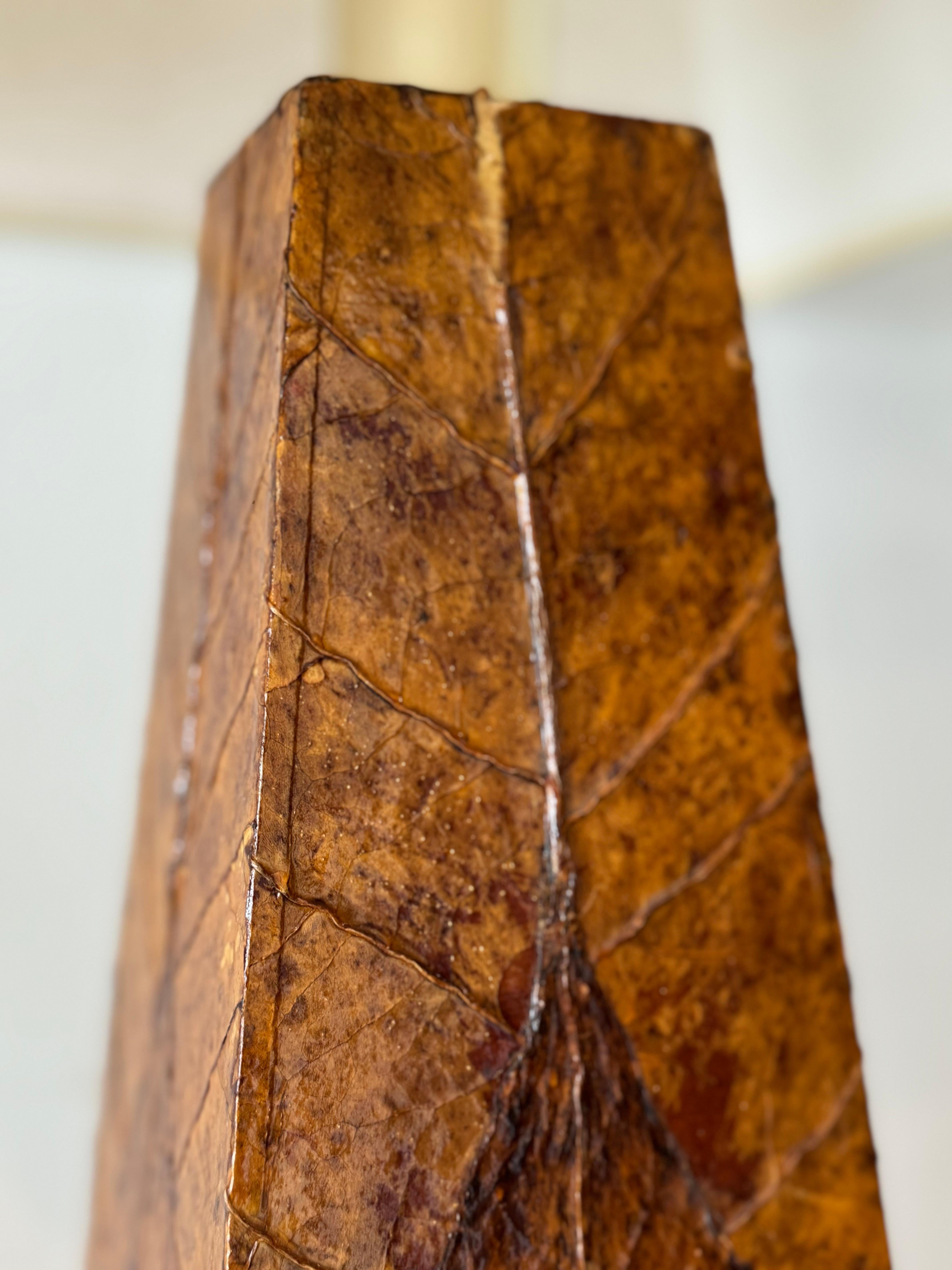 20th Century Pair Of Tobacco Leaf Covered Floor Lamps