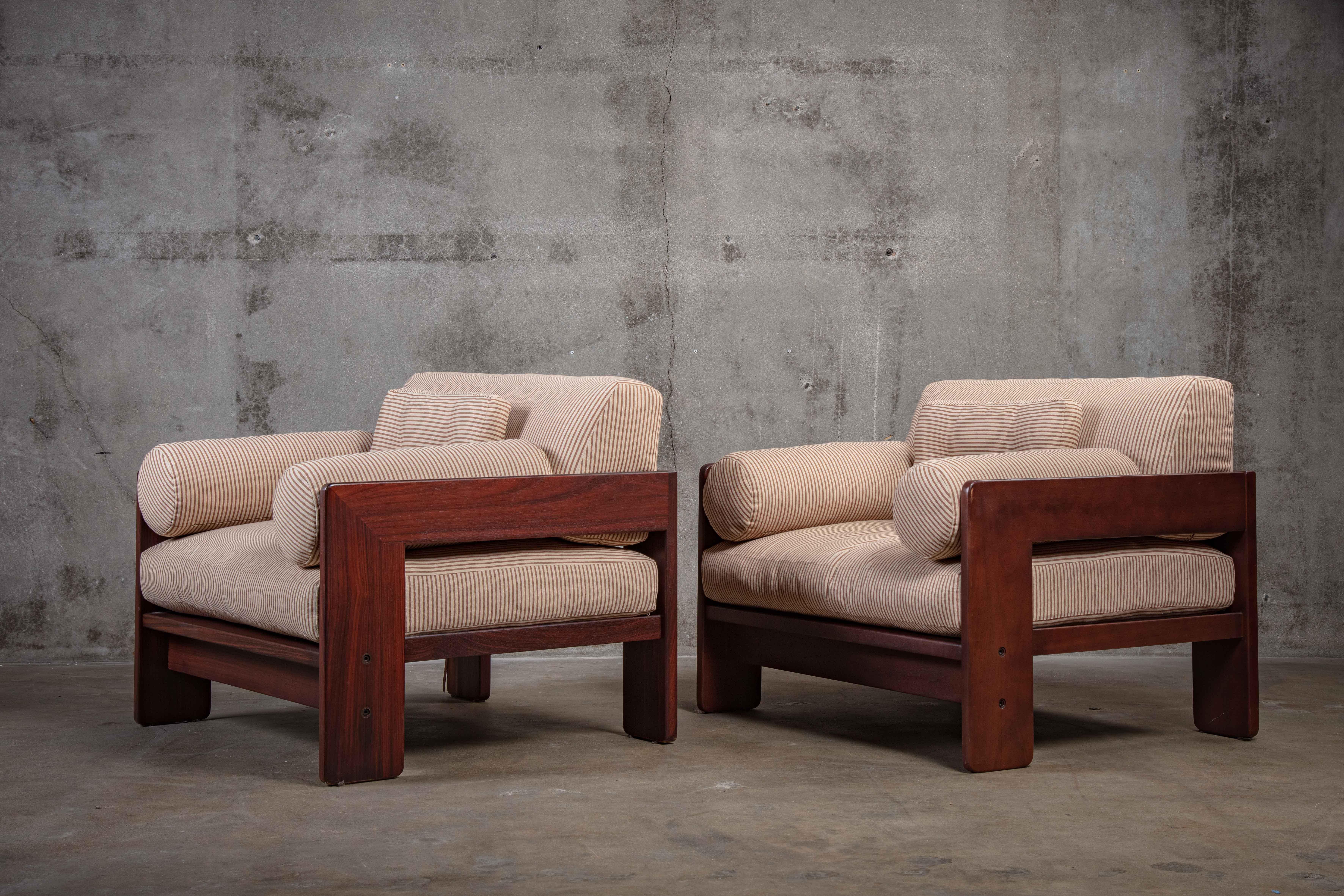 Pair of Tobia Scarpa Italian walnut armchairs, 1960s

Dimensions are of the frames.