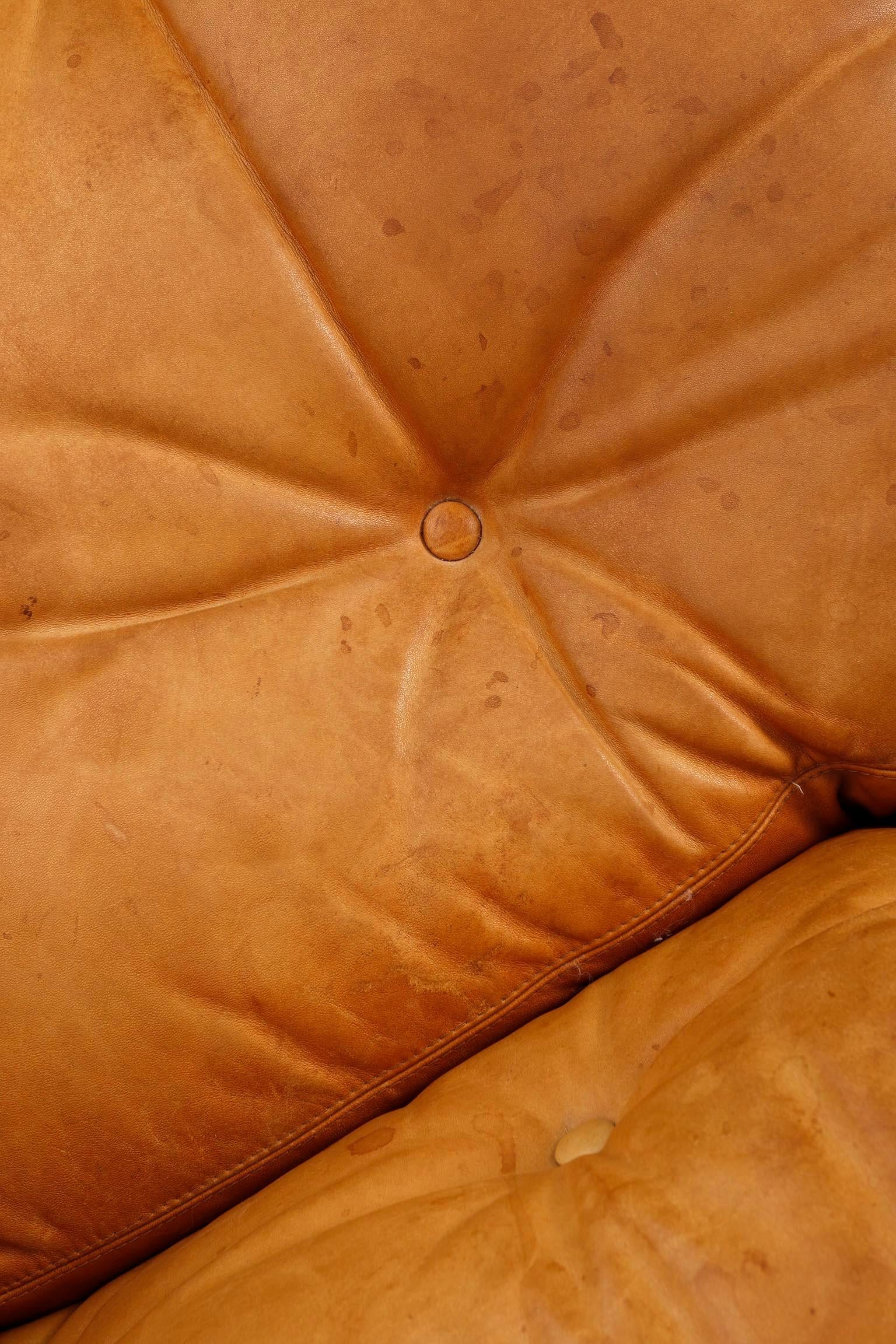 Pair of Tobia Scarpa Lounge Chairs Coronado for C&B Italia, Cognac Leather, 1970 6