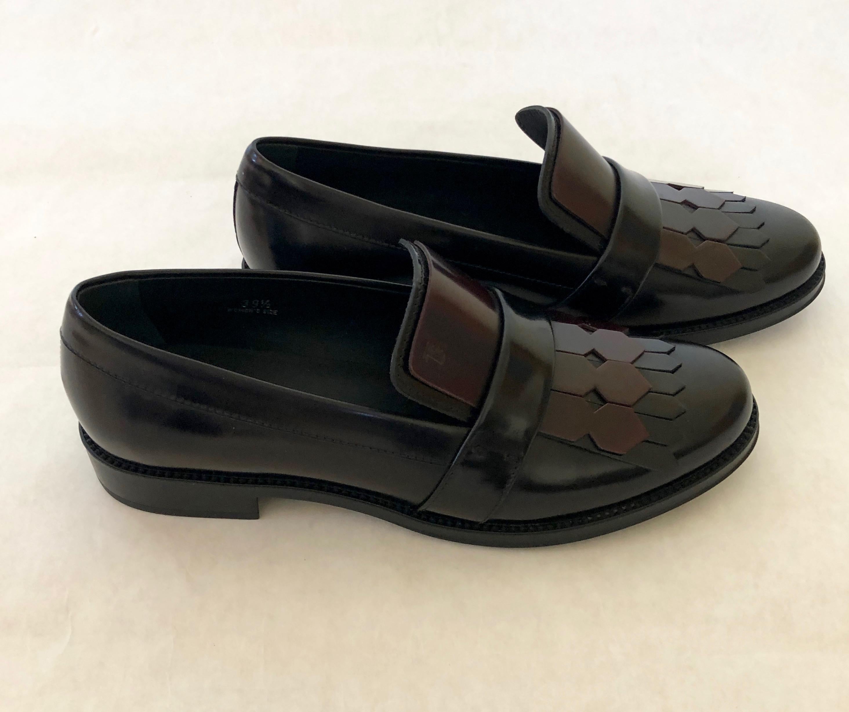 tod's spiga leather loafers