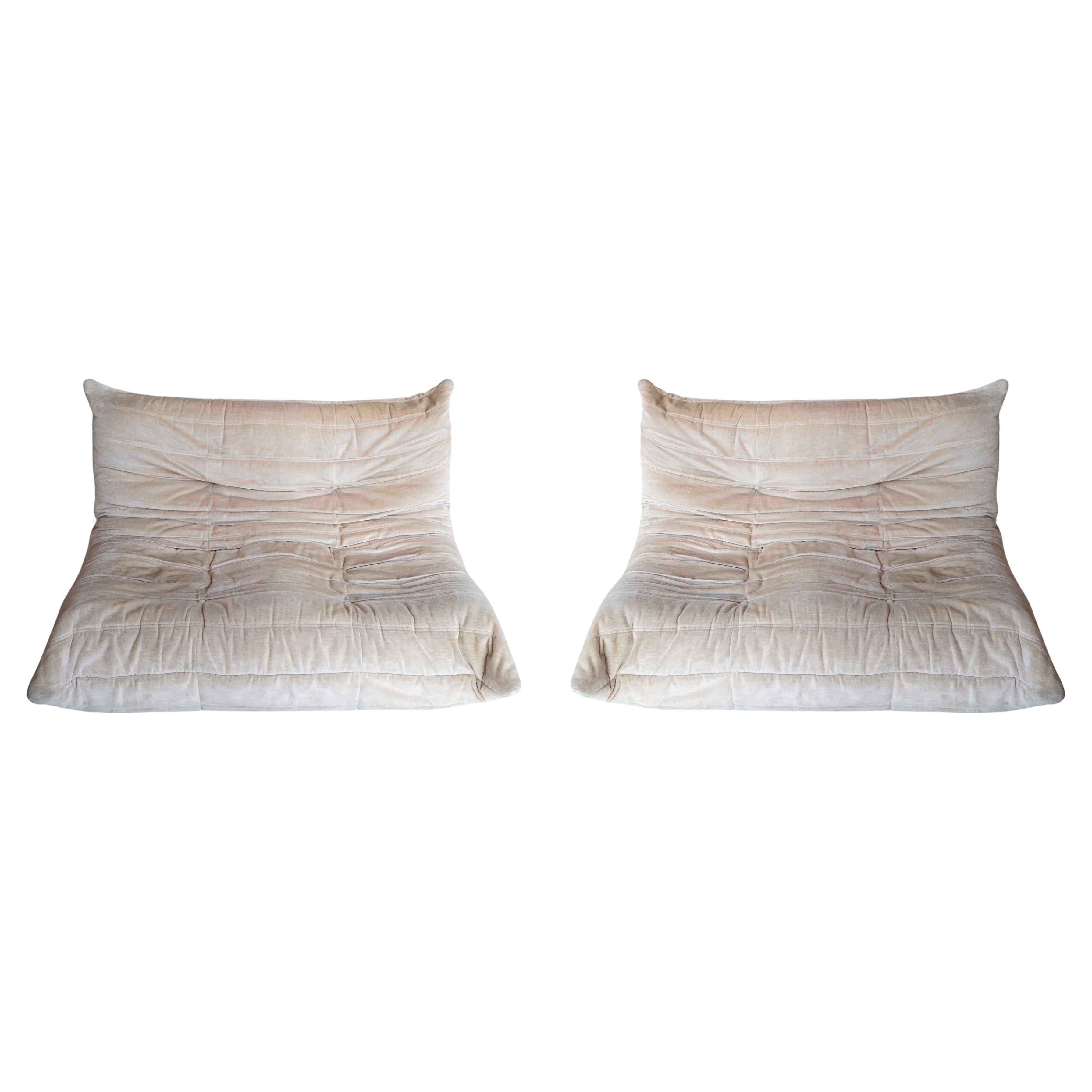 Coppia di divani a due posti Togo di Michel Ducaroy per Ligne Roset, 1973 in vendita