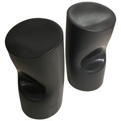 Pair of Tokyo Pop Black Monobloc Stools by Tokujin Yoshioka for Driade