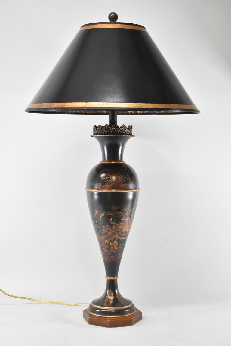 Pair of Black Tole Asian Style Table Lamps For Sale at 1stDibs | asian  style lamps, asian table lamps, oriental style lamps