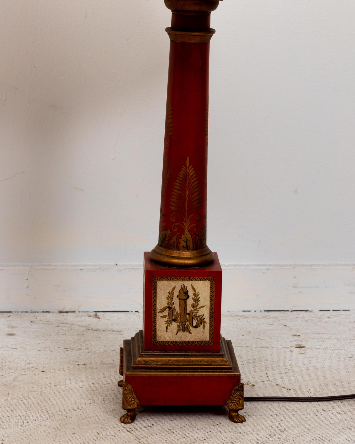 Pair of Tole Chinoiserie Table Lamps In Good Condition For Sale In Stamford, CT