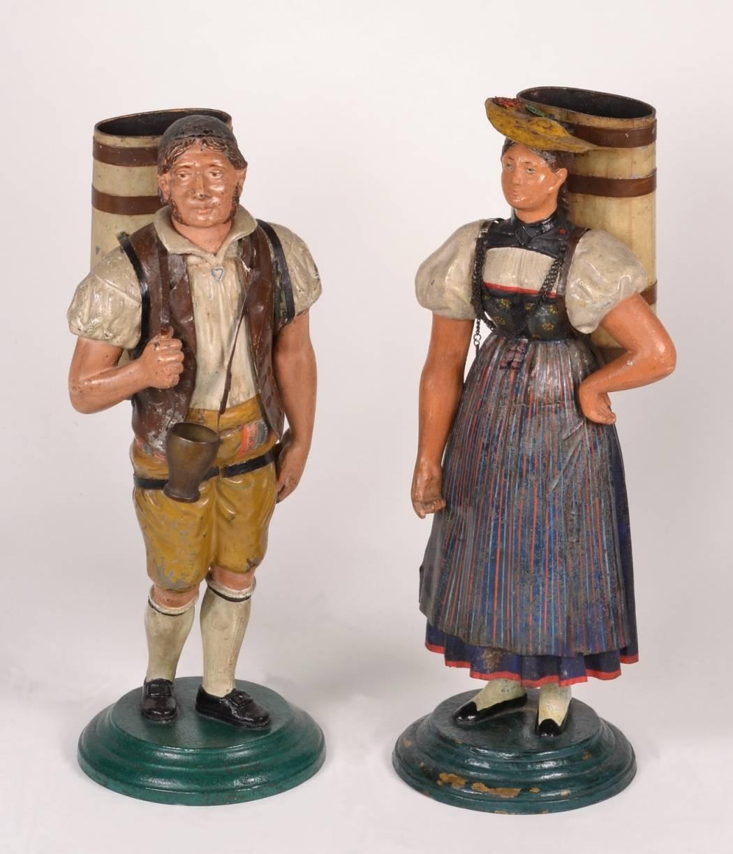 Pair of Tole Figures, circa 1820-1840 For Sale 4