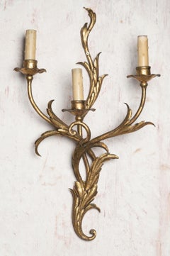 Pair of tole French wall lights