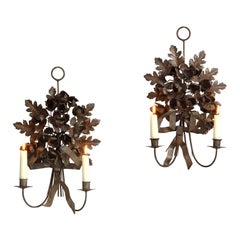 Pair of Tole Wall Lights