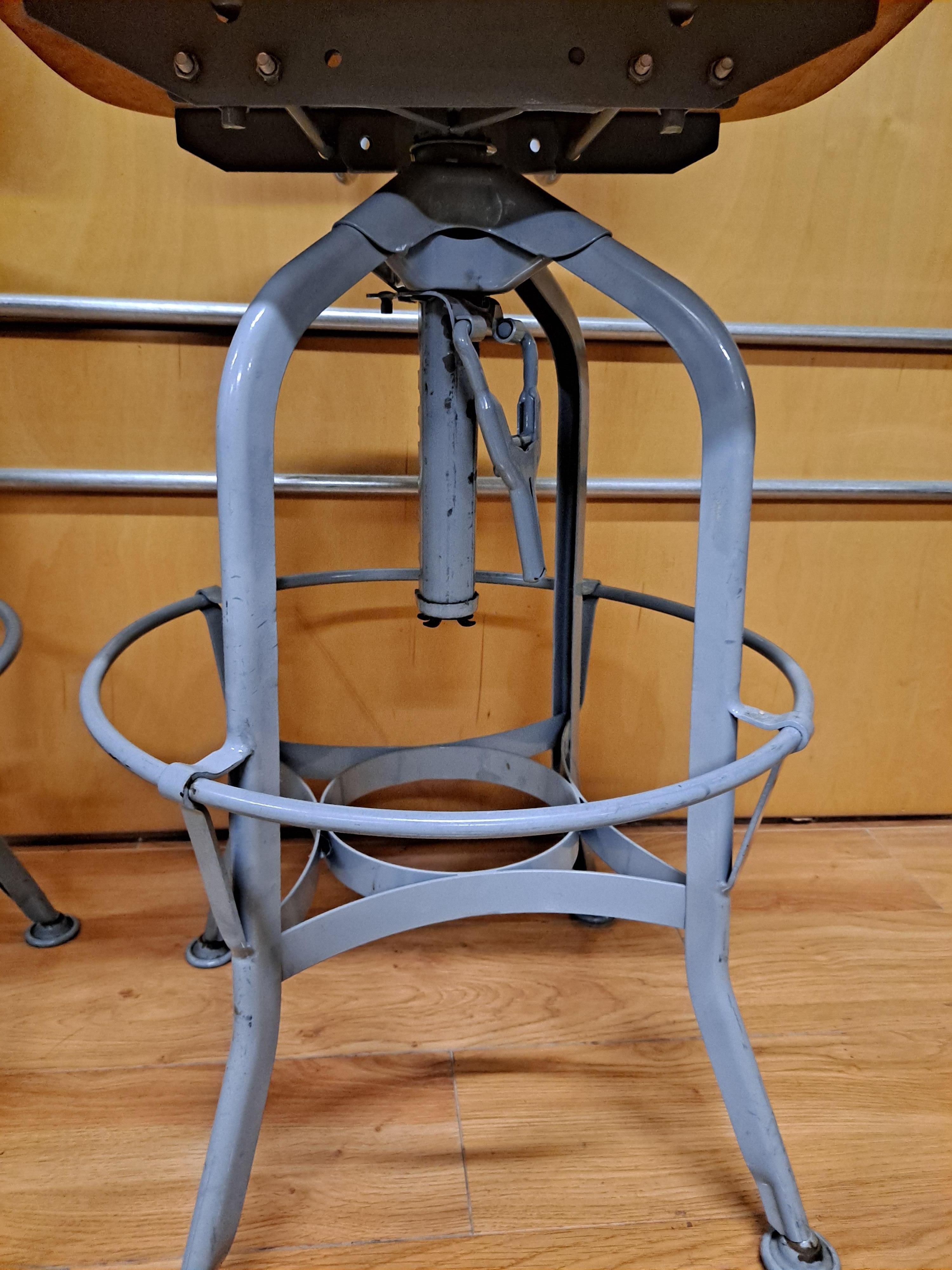 20th Century Pair of Toledo Style Drafting Stools For Sale