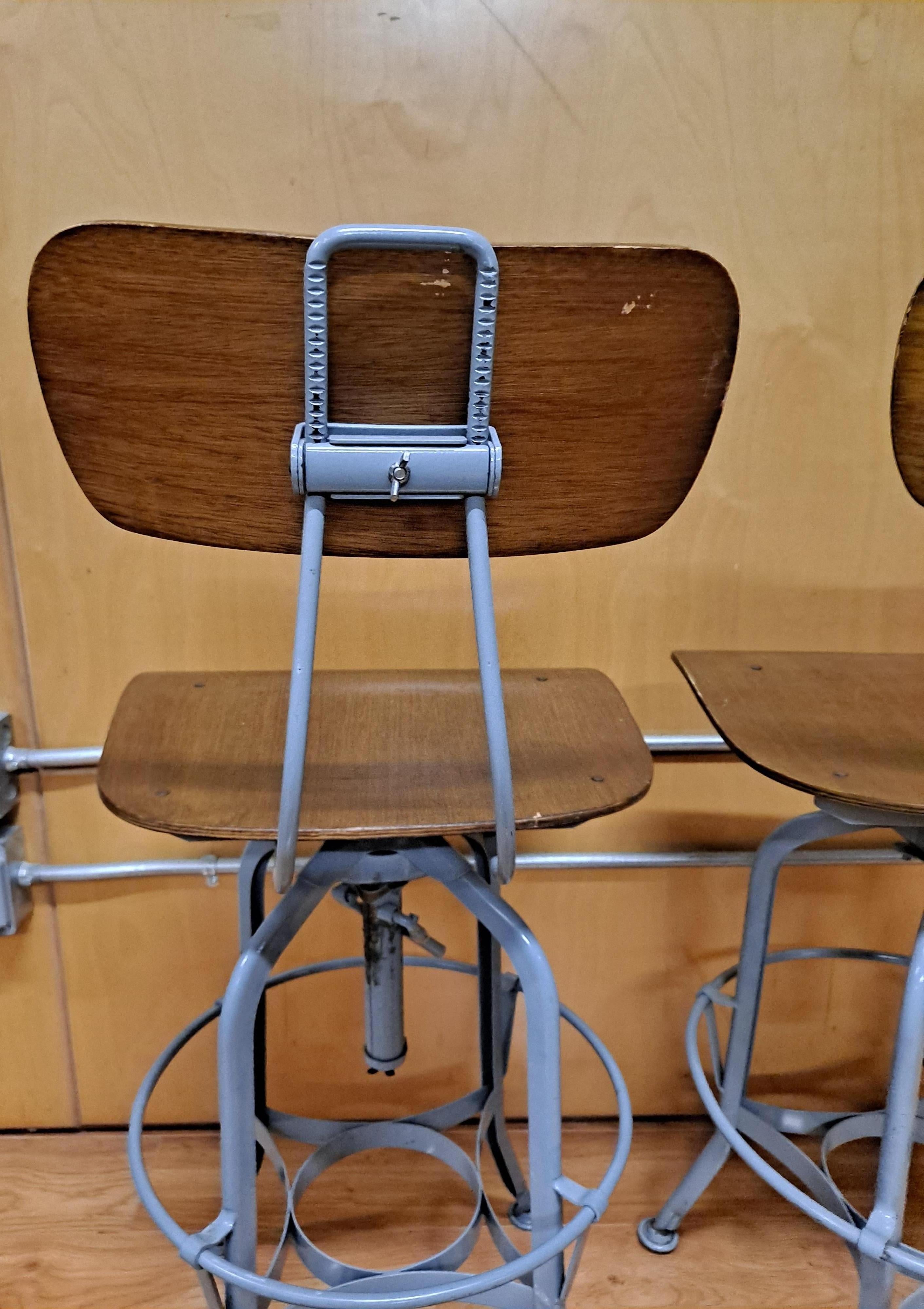Pair of Toledo Style Drafting Stools For Sale 1