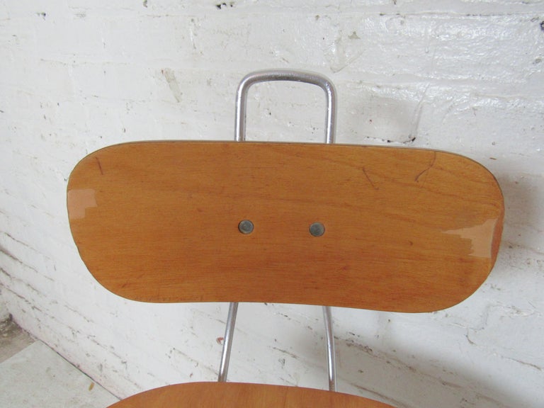 Metal frame stools with bentwood seat and backs.
(Please confirm item location - NY or NJ - with dealer).
 