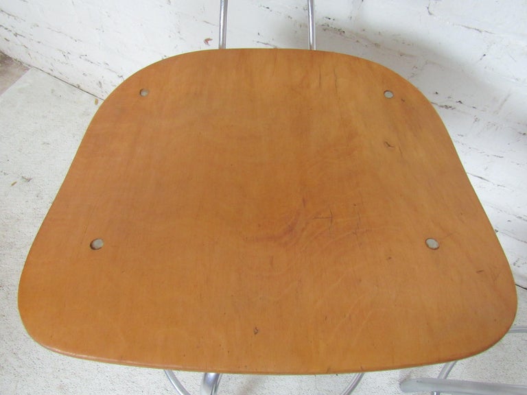 Industrial Pair of Toledo Style Stools For Sale