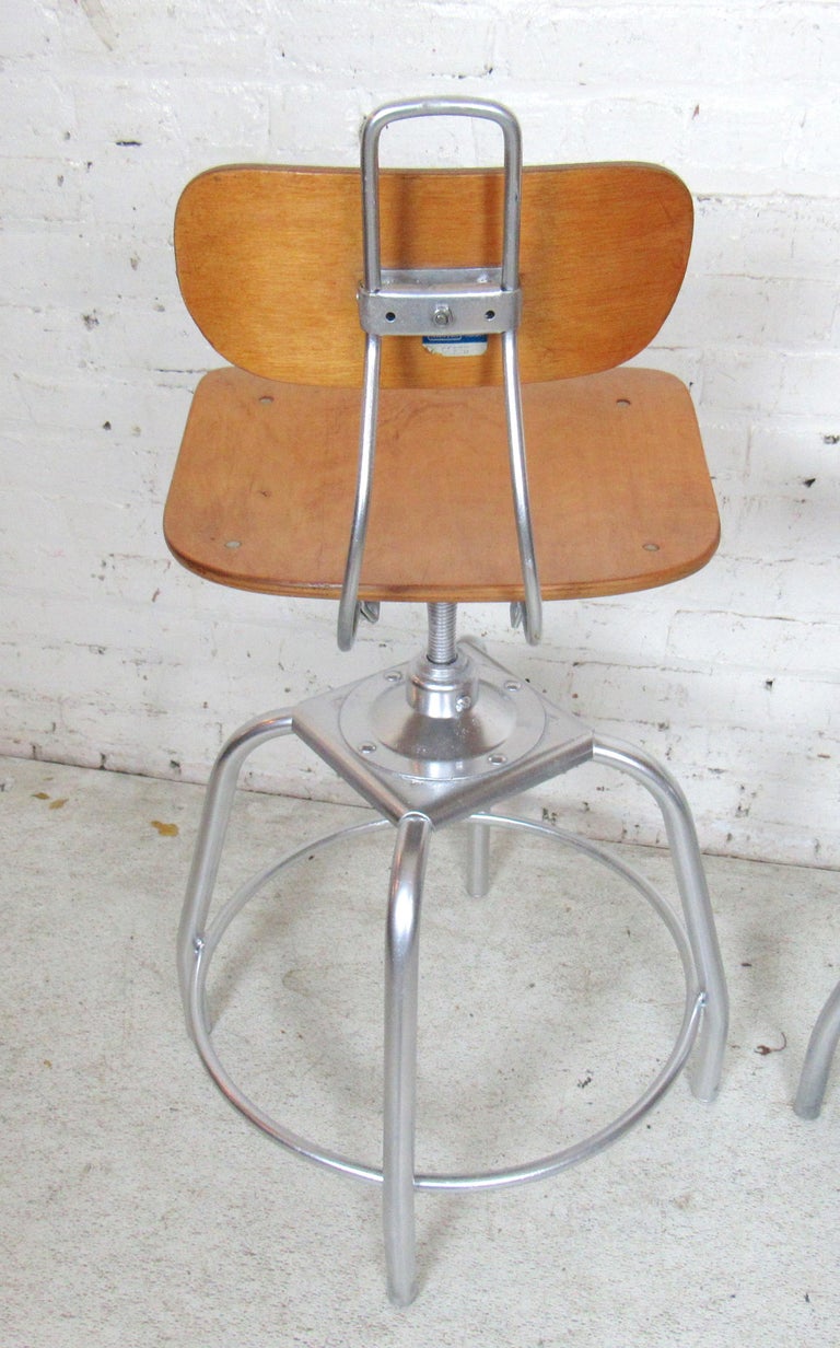 Metal Pair of Toledo Style Stools For Sale