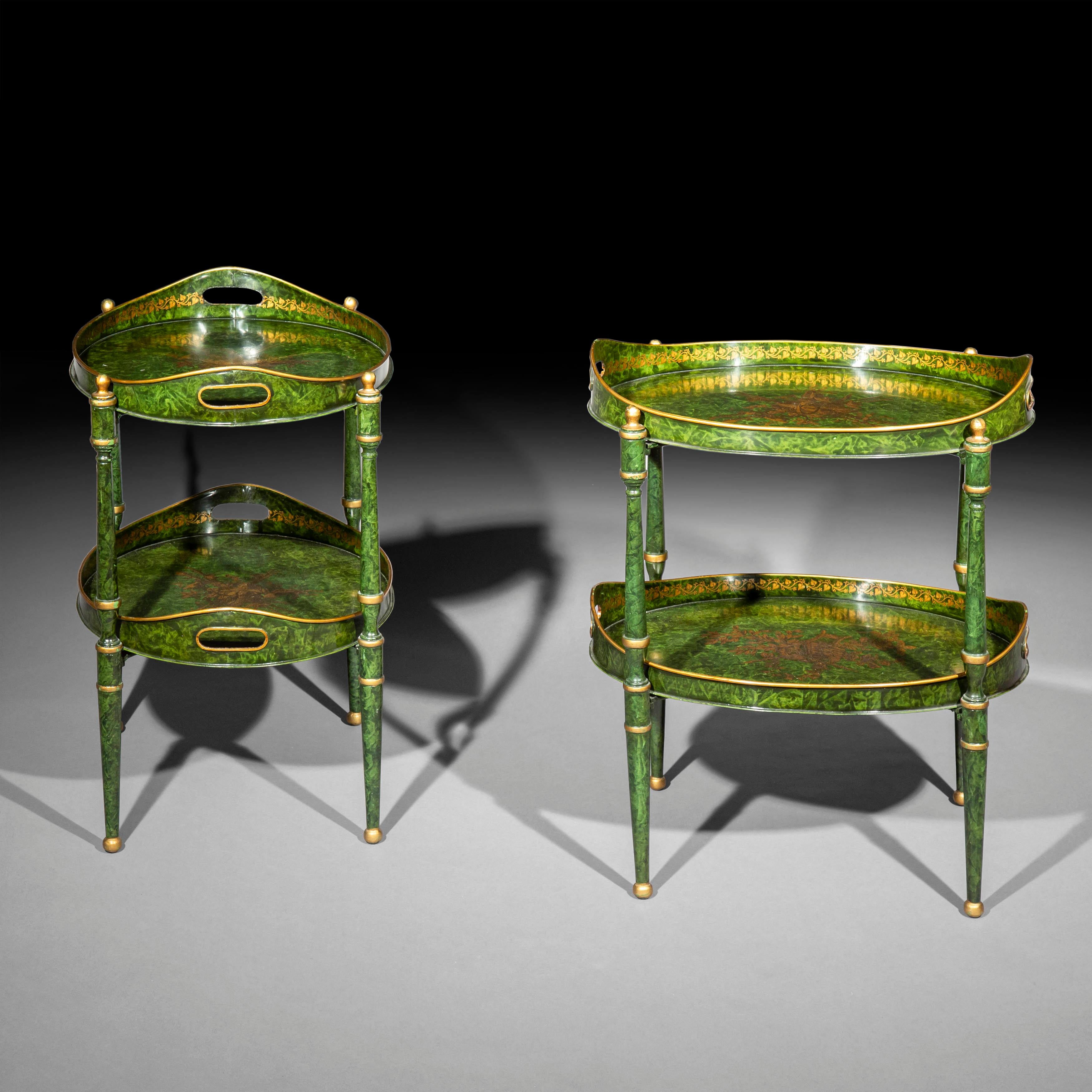 Chinoiserie Pair of Toleware Side Tables or Étagères