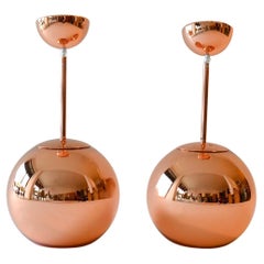 Pair of Tom Dixon Copper Pendants Round 25cm, Never Used