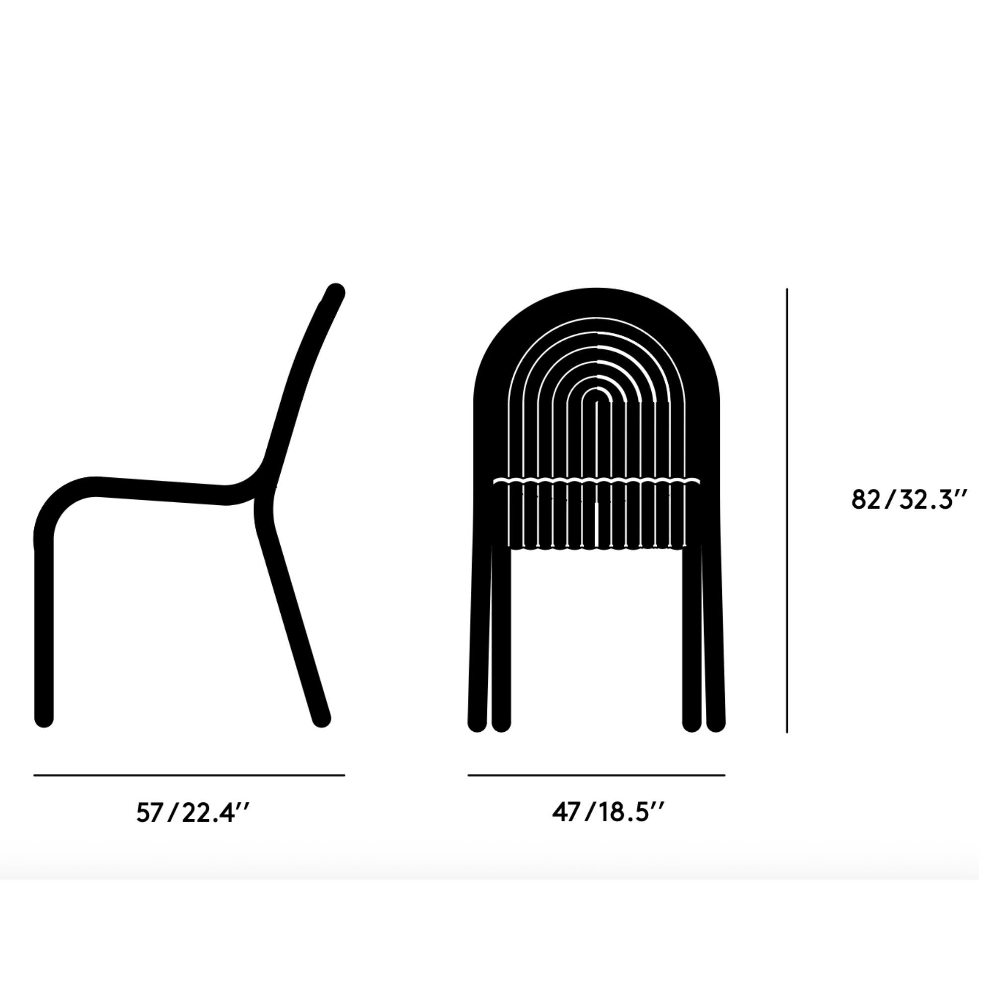 Paire de chaises de salle à manger d'extérieur Groove en aluminium vert mousse de Tom Dixon en vente 8