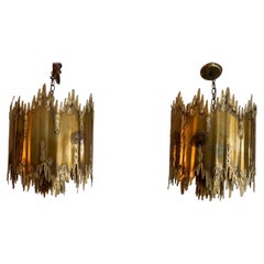 Coppia di lampadari in ottone Tom Greene & Greene di Feldman
