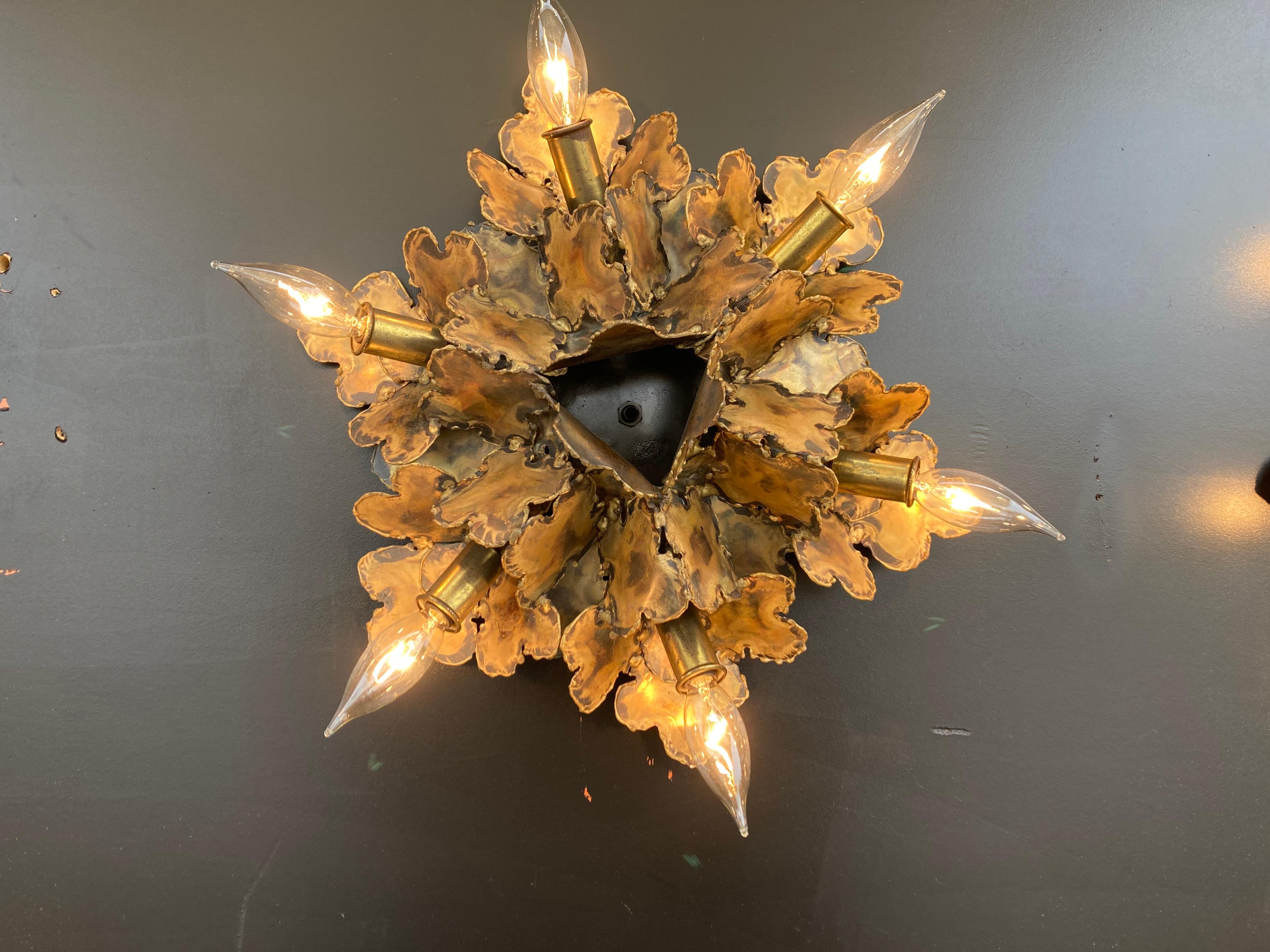 Coppia di lampade da parete a forma di sconces Brutaliste di Tom Greene per Feldman in vendita 6