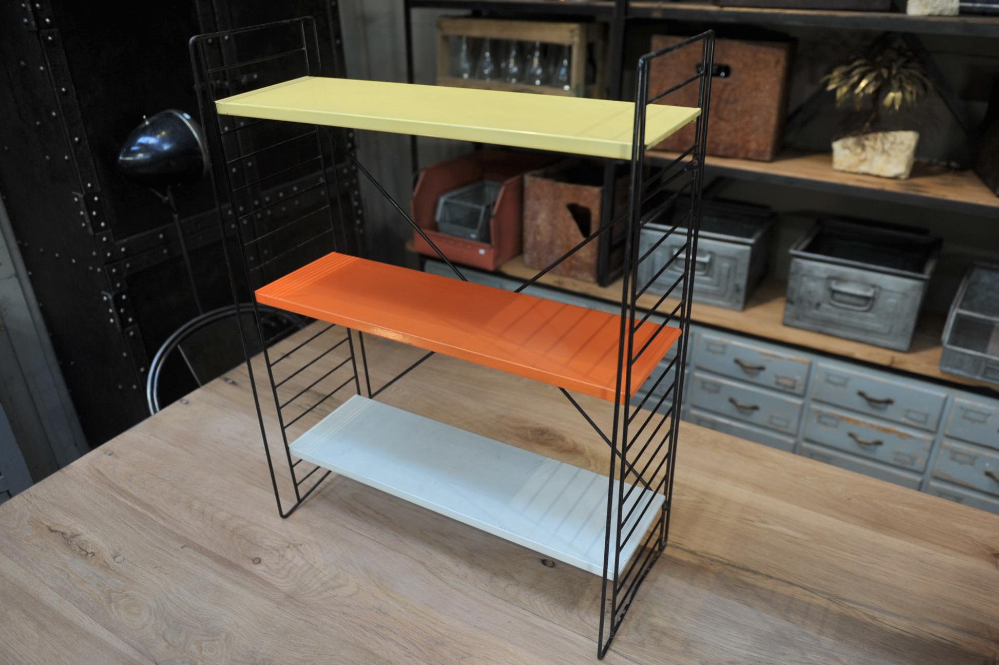 Tomado Multi-Color Metal Standing Book Shelves, circa 1960 4