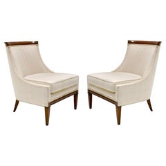 Pair of Tomlinson Lounge Chairs Refinished and Reupholstered