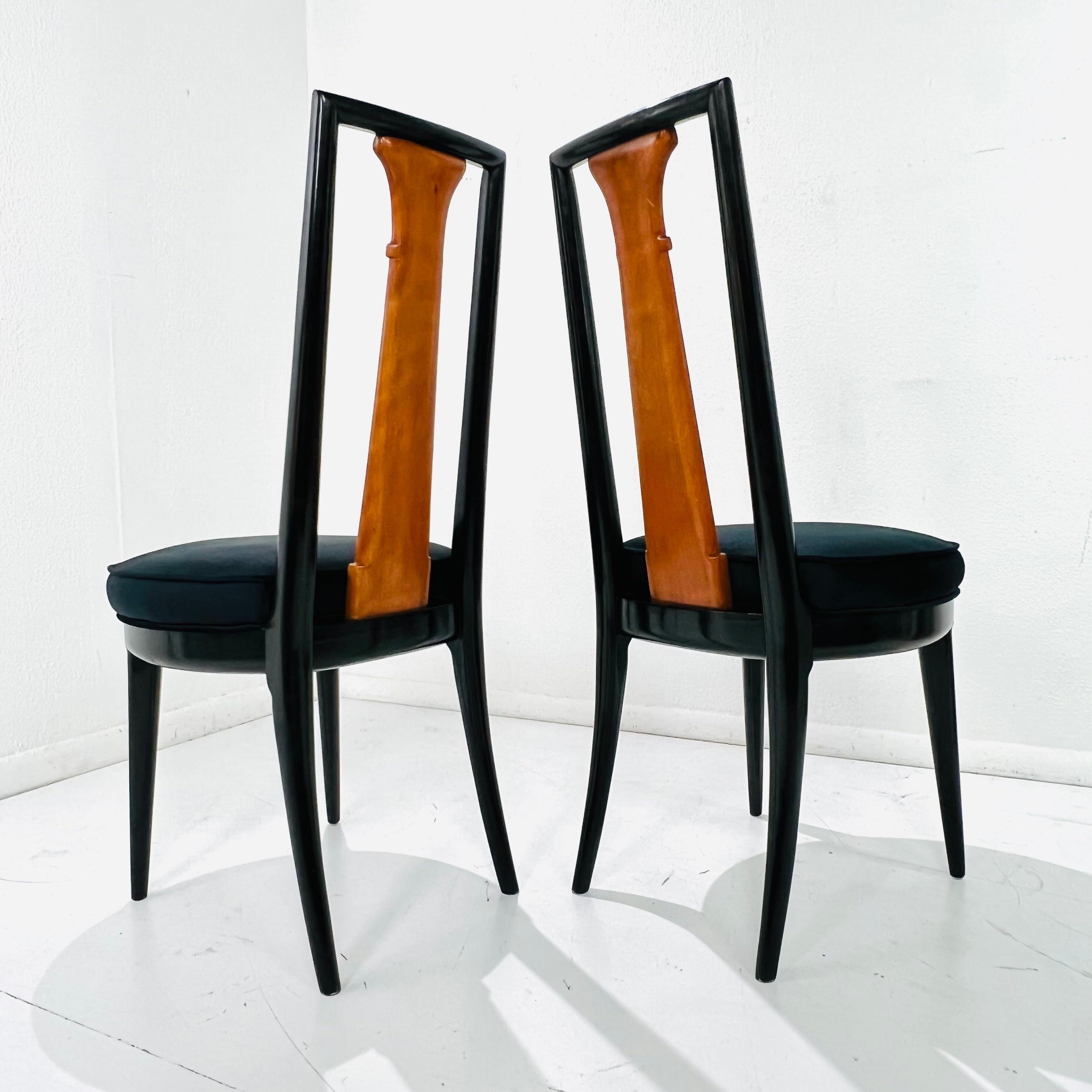 Mid-Century Modern Pair of Tomlinson “Sophisticate Collection” No.63 Dining Chairs For Sale