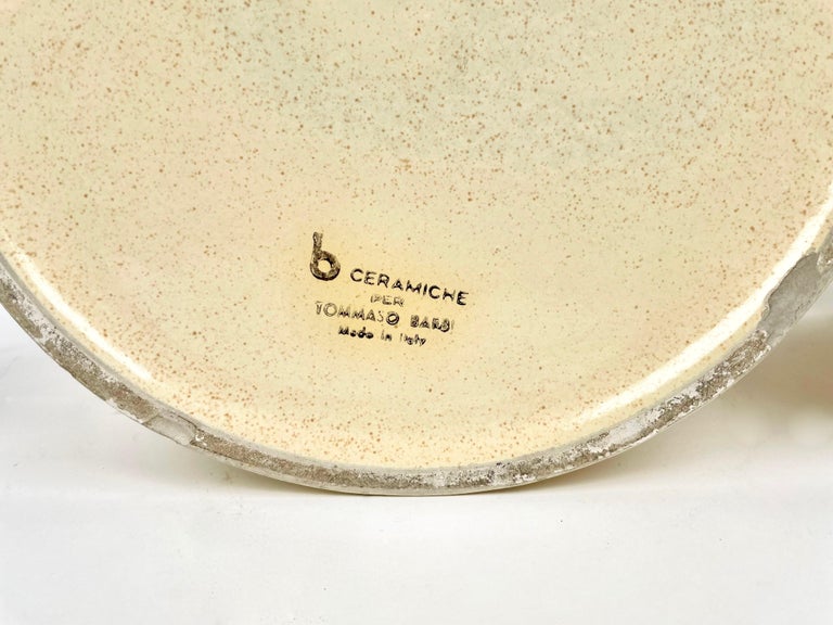 Pair of Tommaso Barbi Beige Ceramic Vase, Italy, 1970s For Sale 5