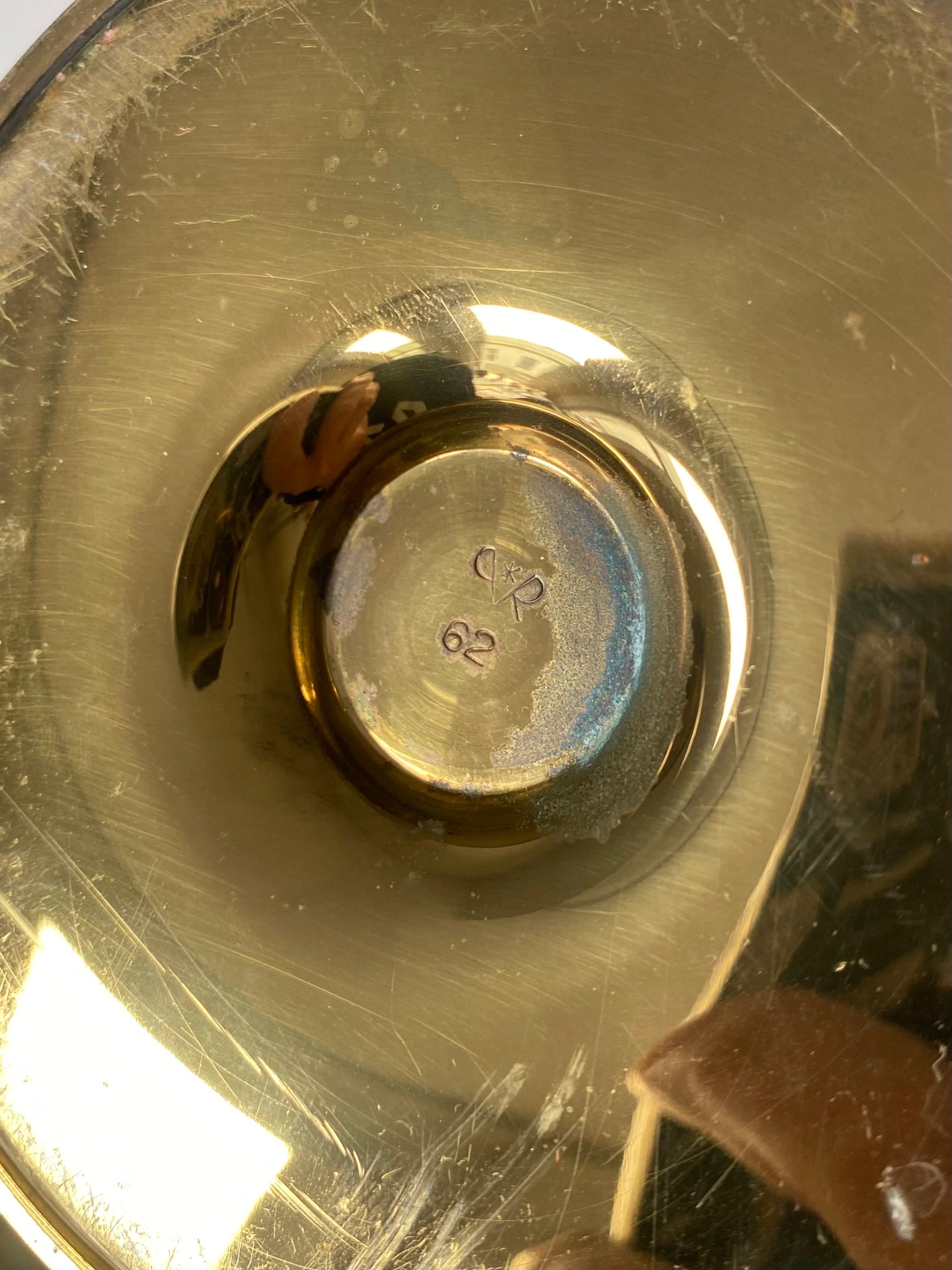 Pair of Tommi Parzinger for Dorlyn Silversmiths Brass Hurricane Candle Sconces in vendita 7