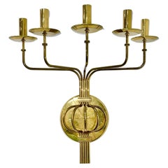 Coppia di lampade a candela a cinque bracci di Tommi Parzinger per Dorlyn Silversmiths