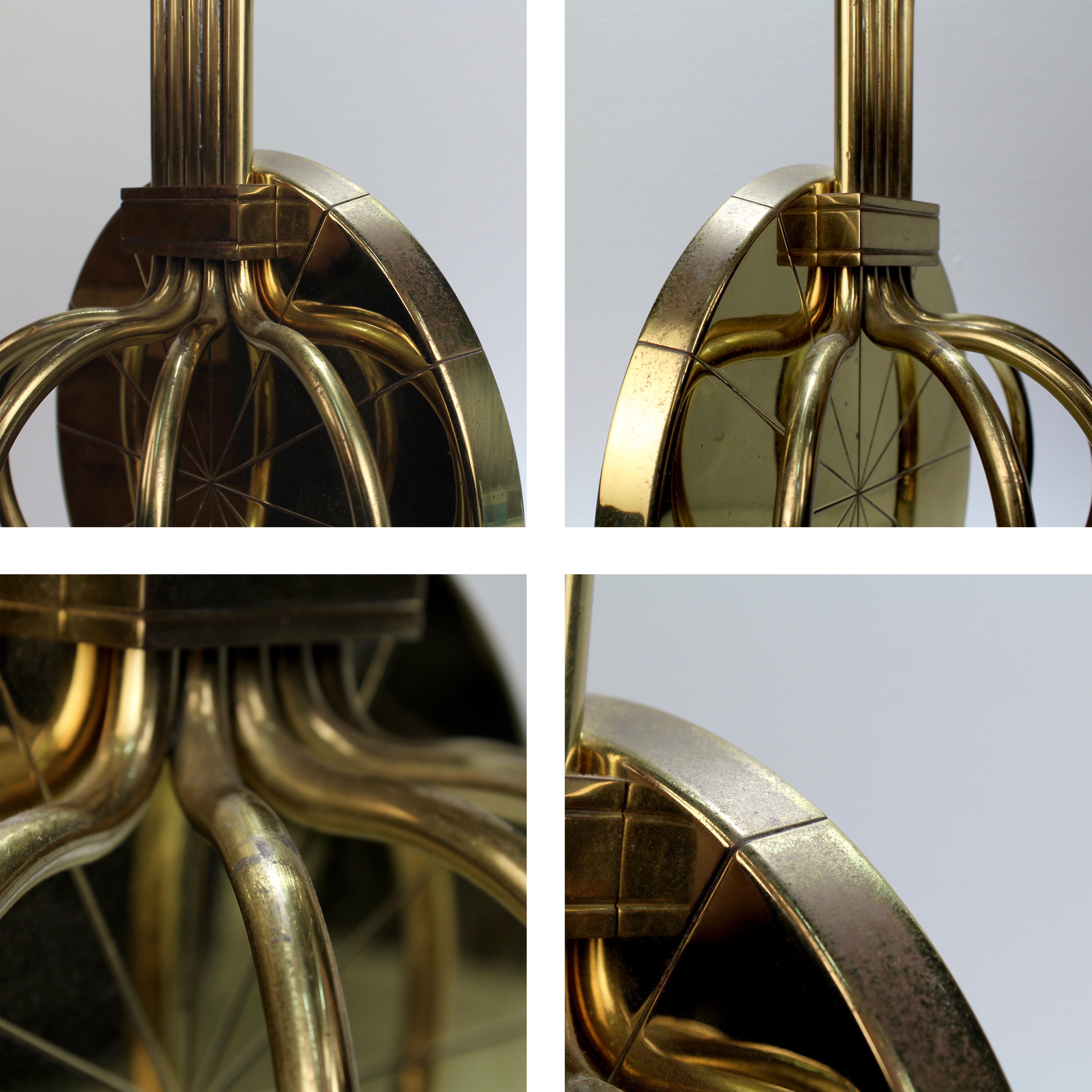 Pair of Tommi Parzinger Mid-Century Modern 5-Light Brass Sconces for Dorlyn For Sale 10