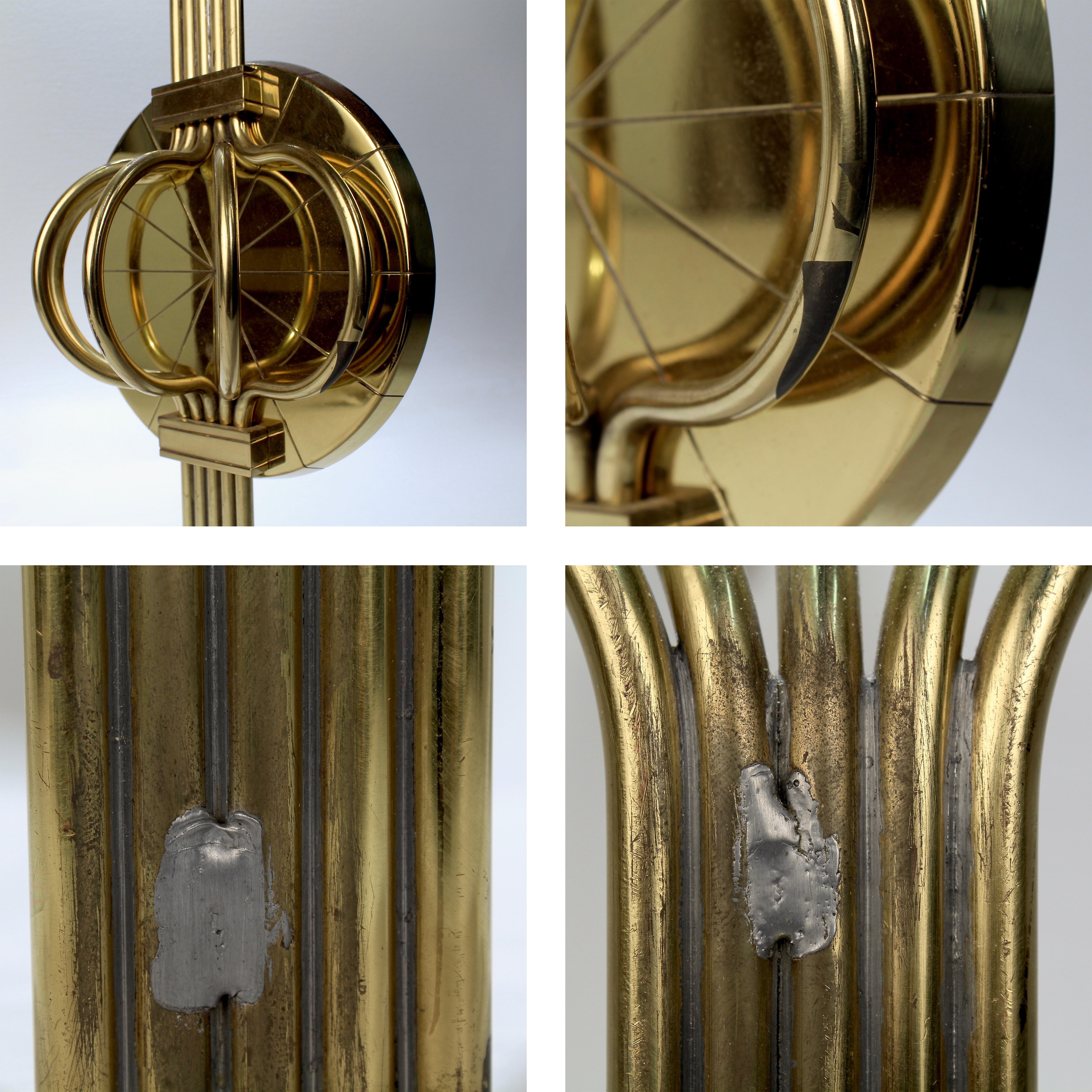 Pair of Tommi Parzinger Mid-Century Modern 5-Light Brass Sconces for Dorlyn For Sale 11