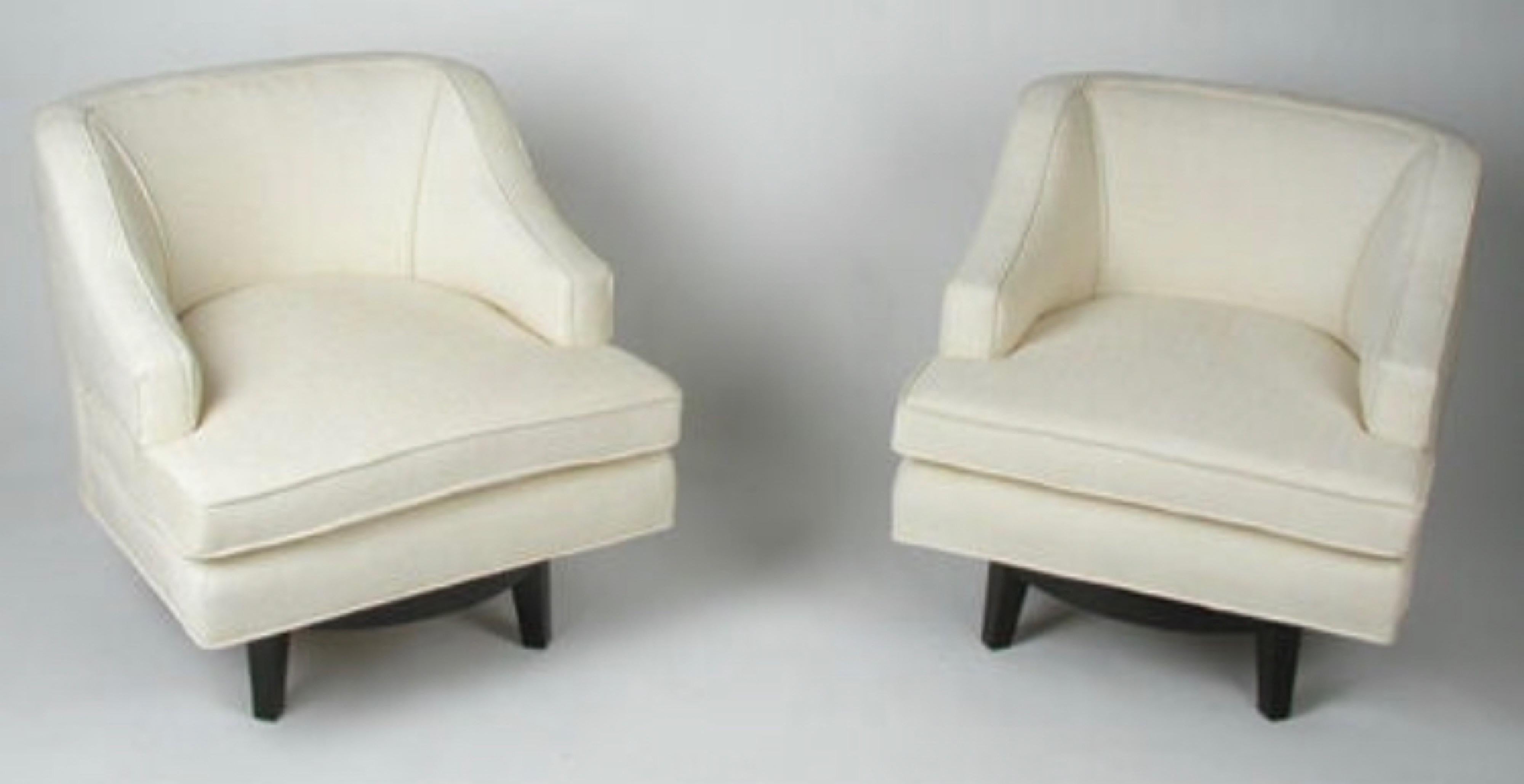 American Pair of Tommi Parzinger Swivel Chairs for Charak Modern