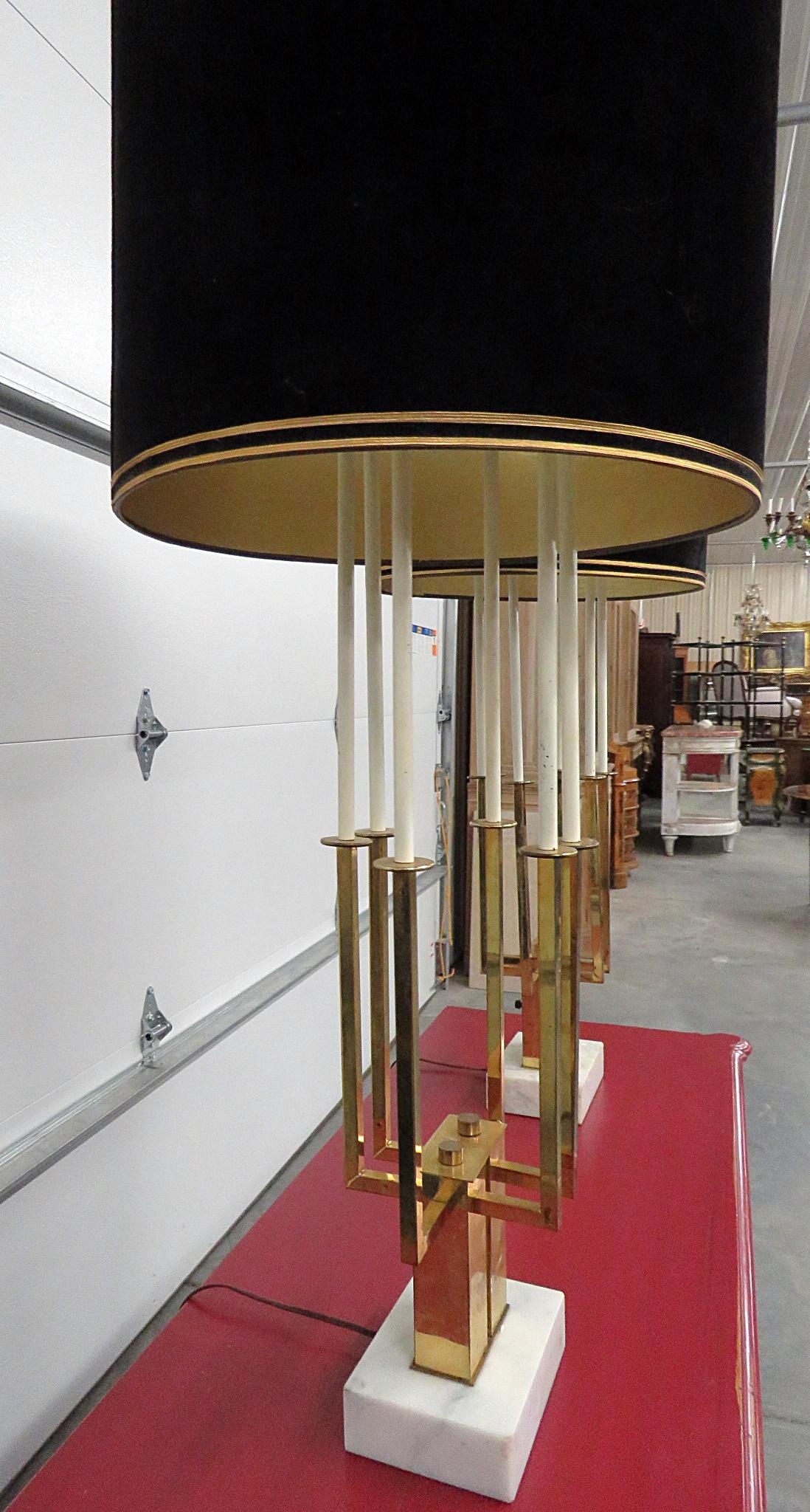 Brass Pair of Tommi Parzinger Table Lamps