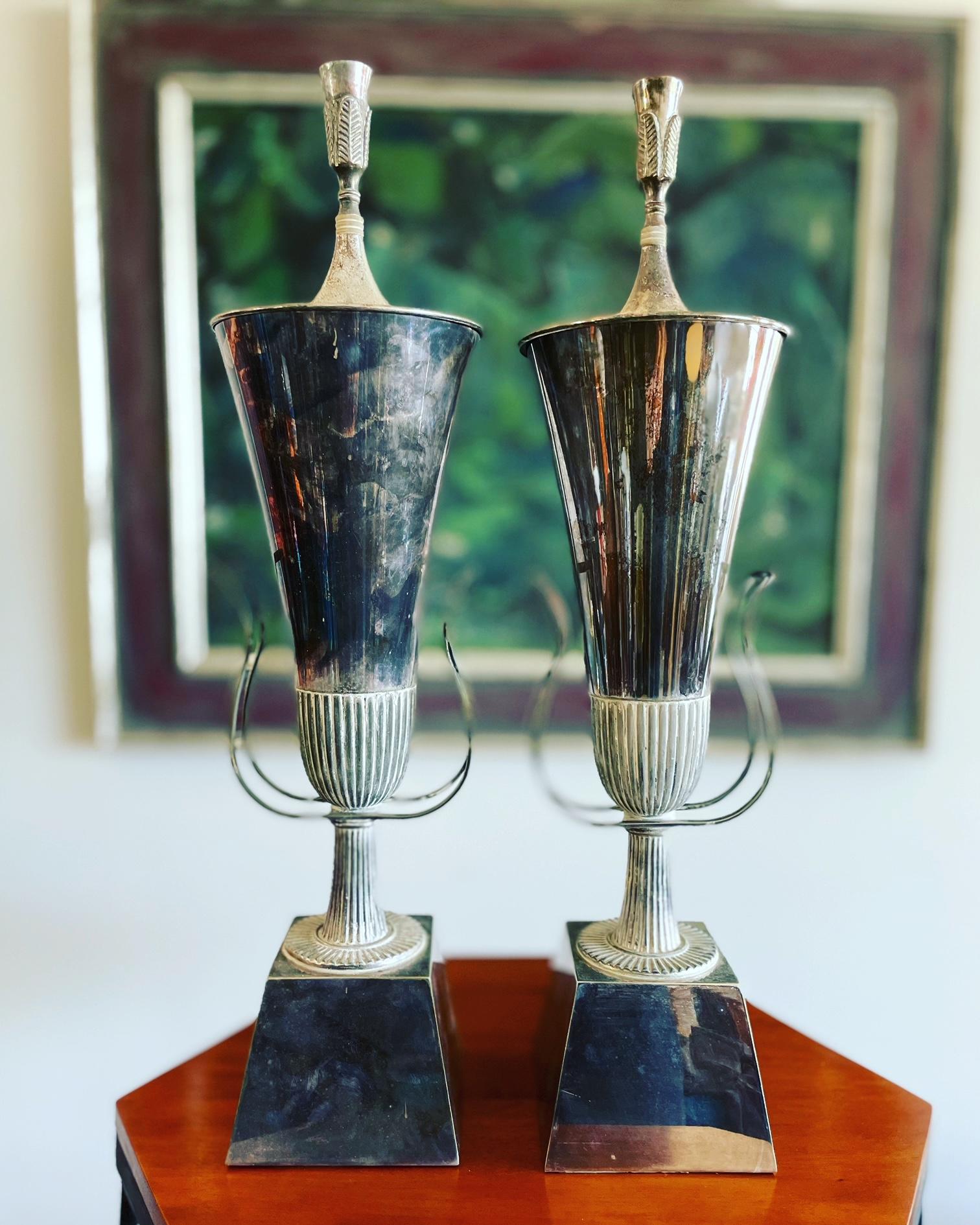 Pair of Tommi Parzinger Urn Lamps For Sale 6