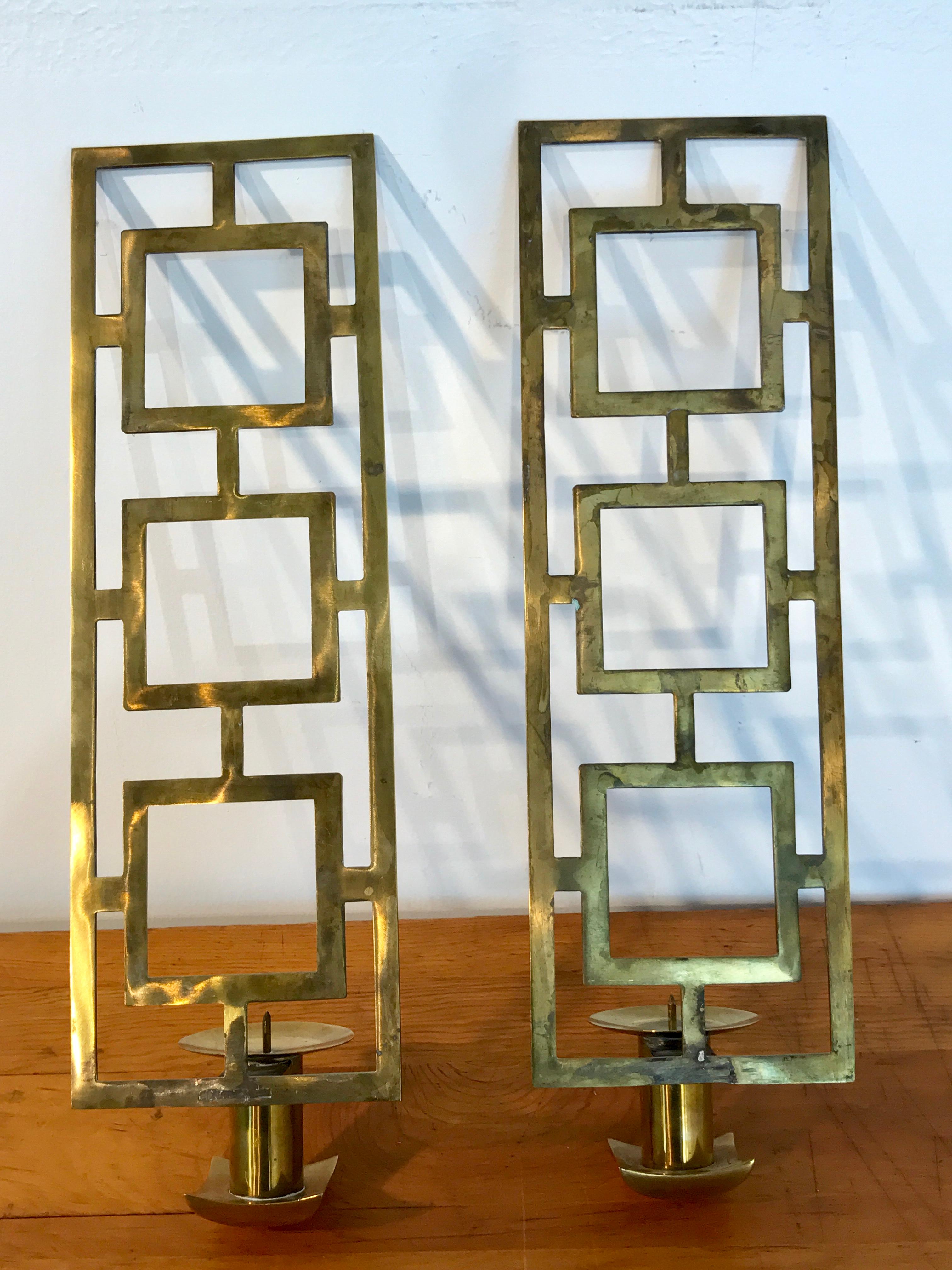 Pair of Tommi Pazzinger Style Brass Candle Sconces by Sarried 2