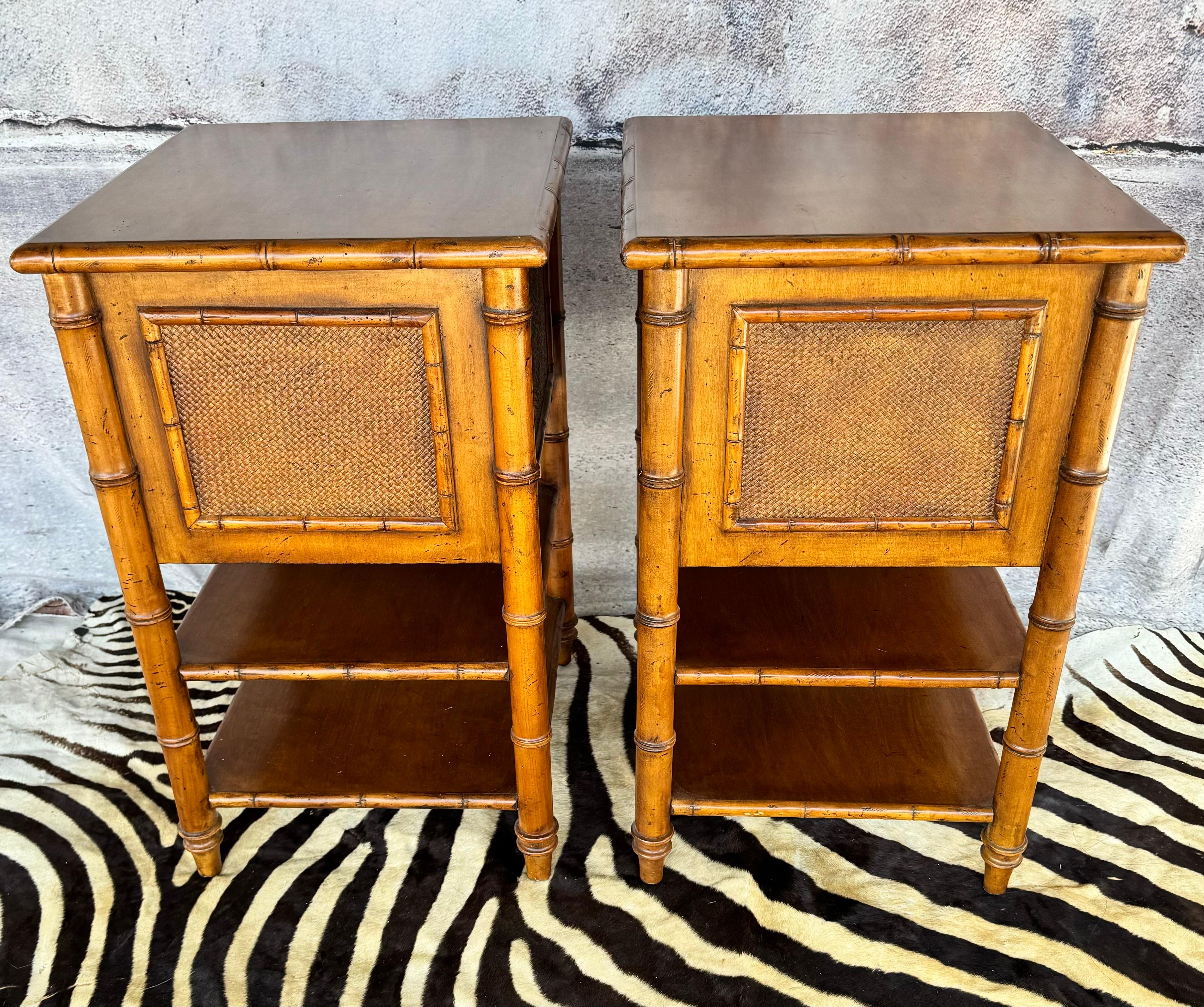 Pair of  Tommy Bahama Bamboo Nightstands 2
